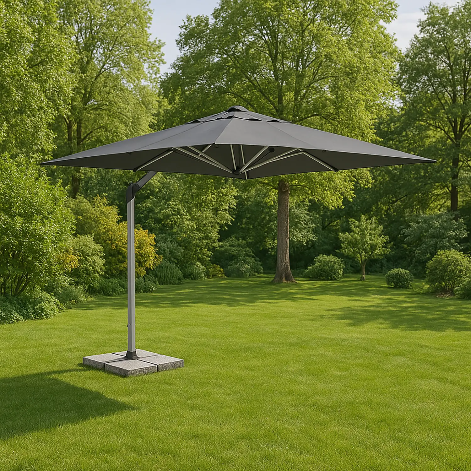 Ombrellone Braccio 3x4 Aries in Alluminio Grigio Scuro - ombrelloni