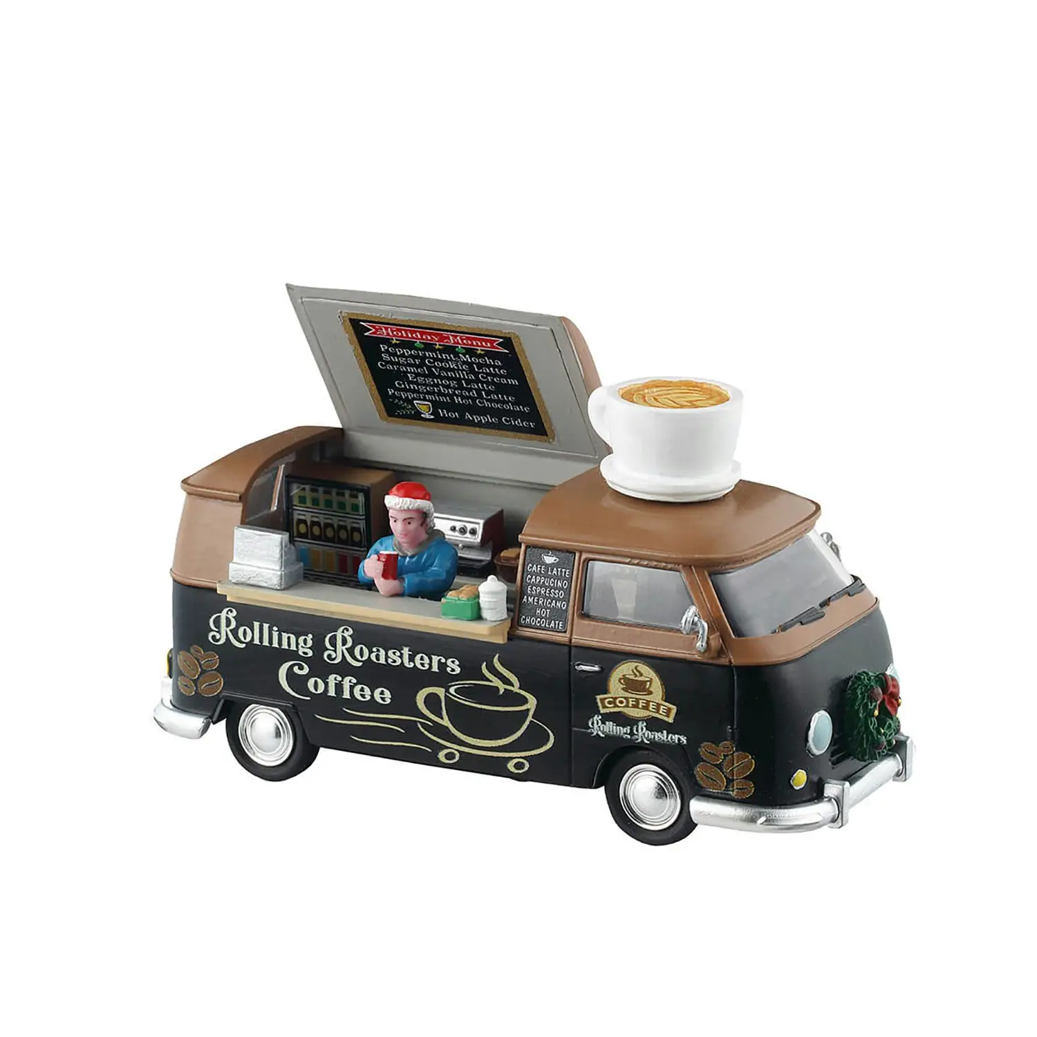 Lemax Rolling Roasters Coffee 53747 – Furgoncino Natalizio del Caffè e Bevande Calde - scene e villaggi