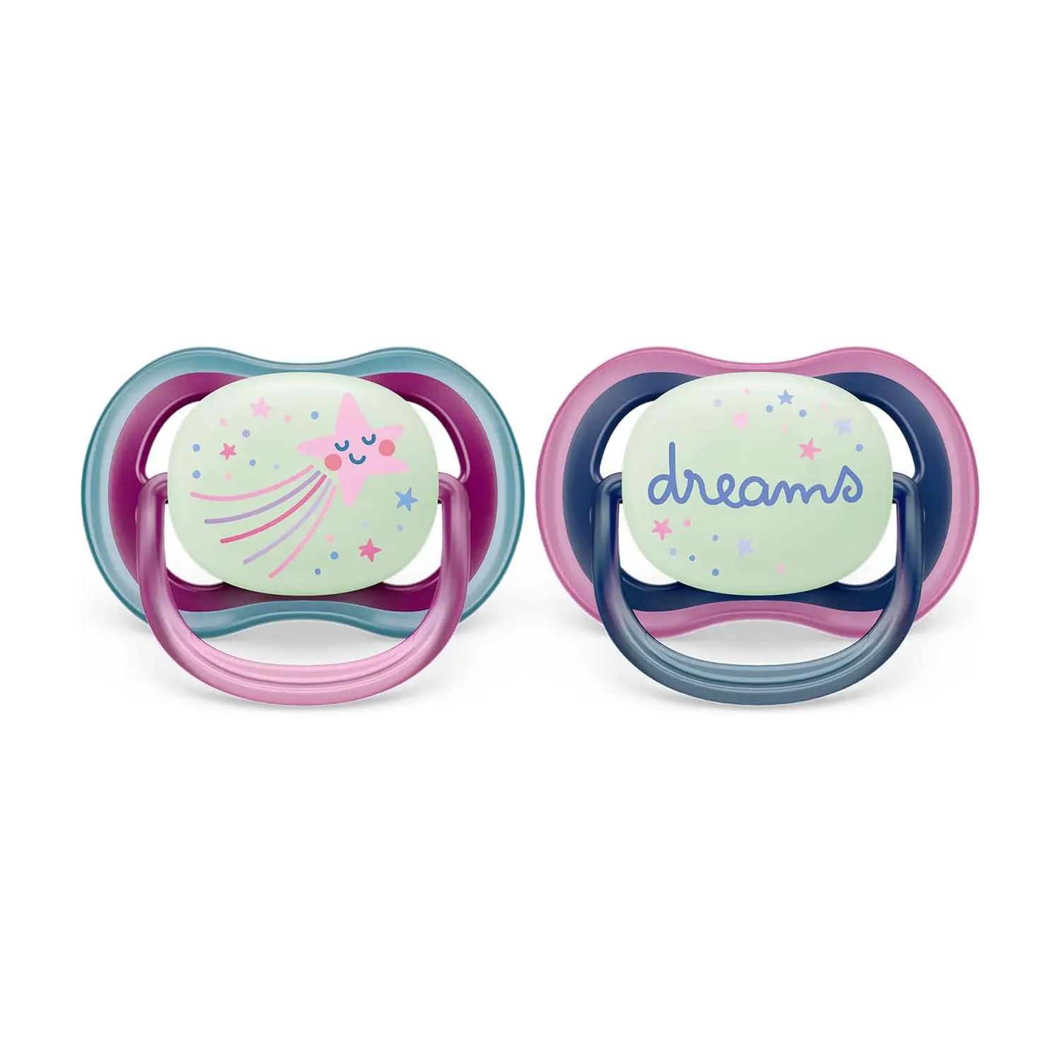 Philips Avent Ultra Air Night Girl 6-18 Mesi – 2 Ciucci Fluorescenti - ciucci