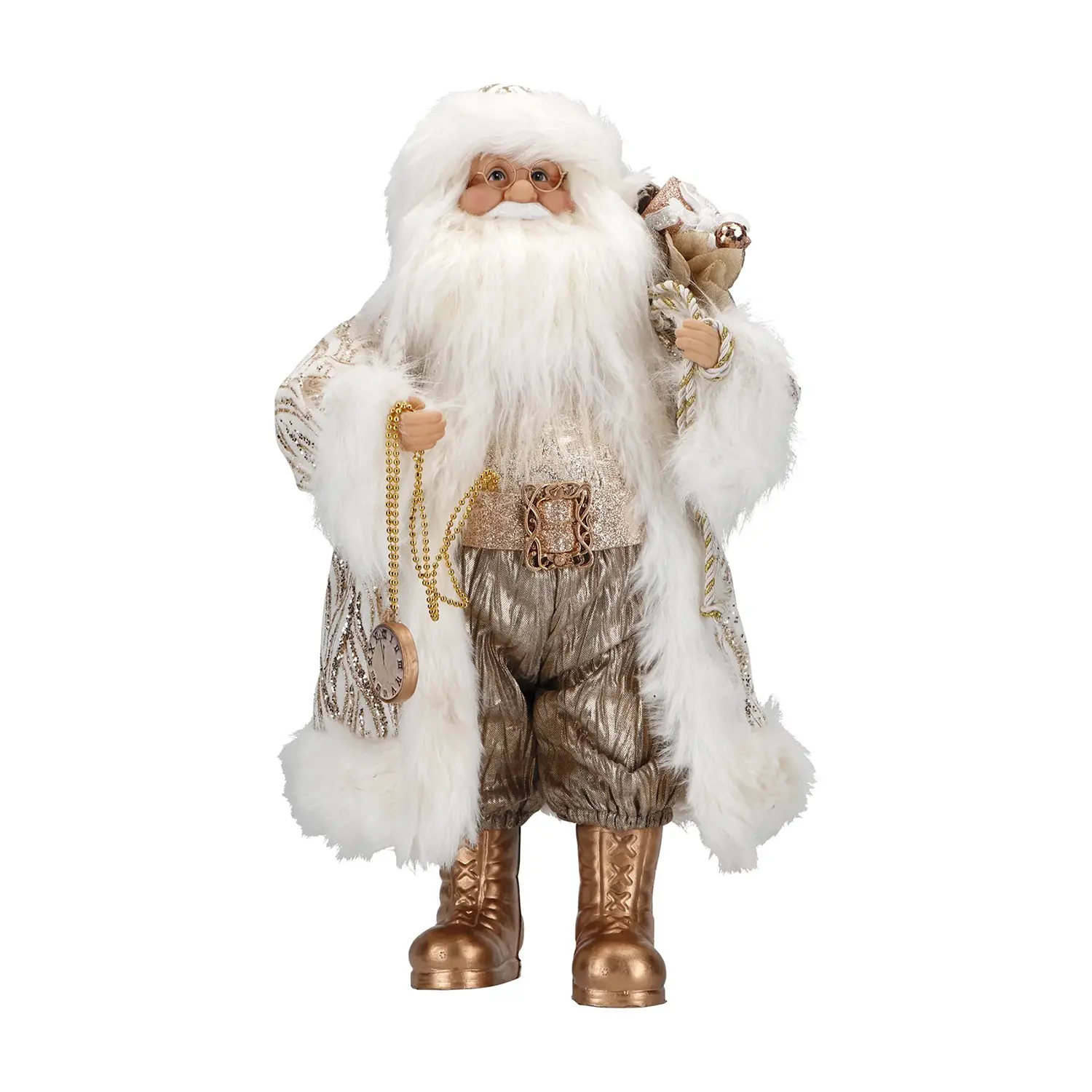 Decorazione Babbo Natale Dorato 47 cm con Regali - addobbi casa