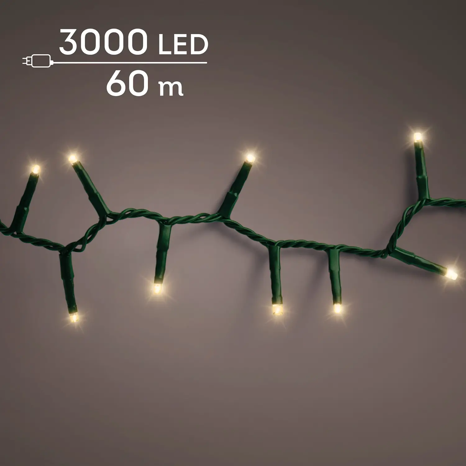 Luci Di Natale Lumineo Compact 3000 LED 60 m Soft Gold con Timer - luci