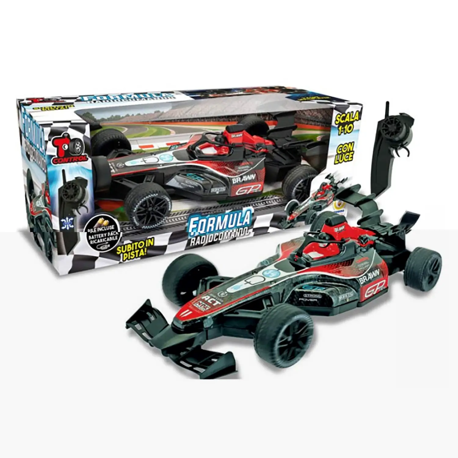 Auto Formula 1 Radiocomandata T-Control 1:10 con Luci – 2.4 GHz Ricaricabile - modellini