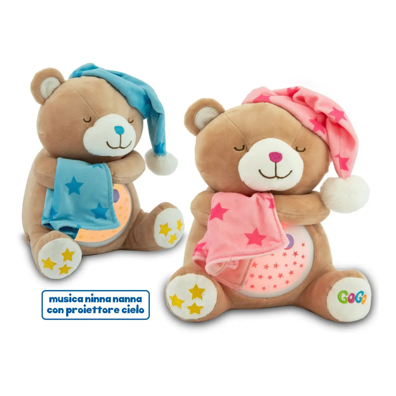 Orsetto 25cm Con Luce E Melodia 2 Colori - peluches 0/36 mesi