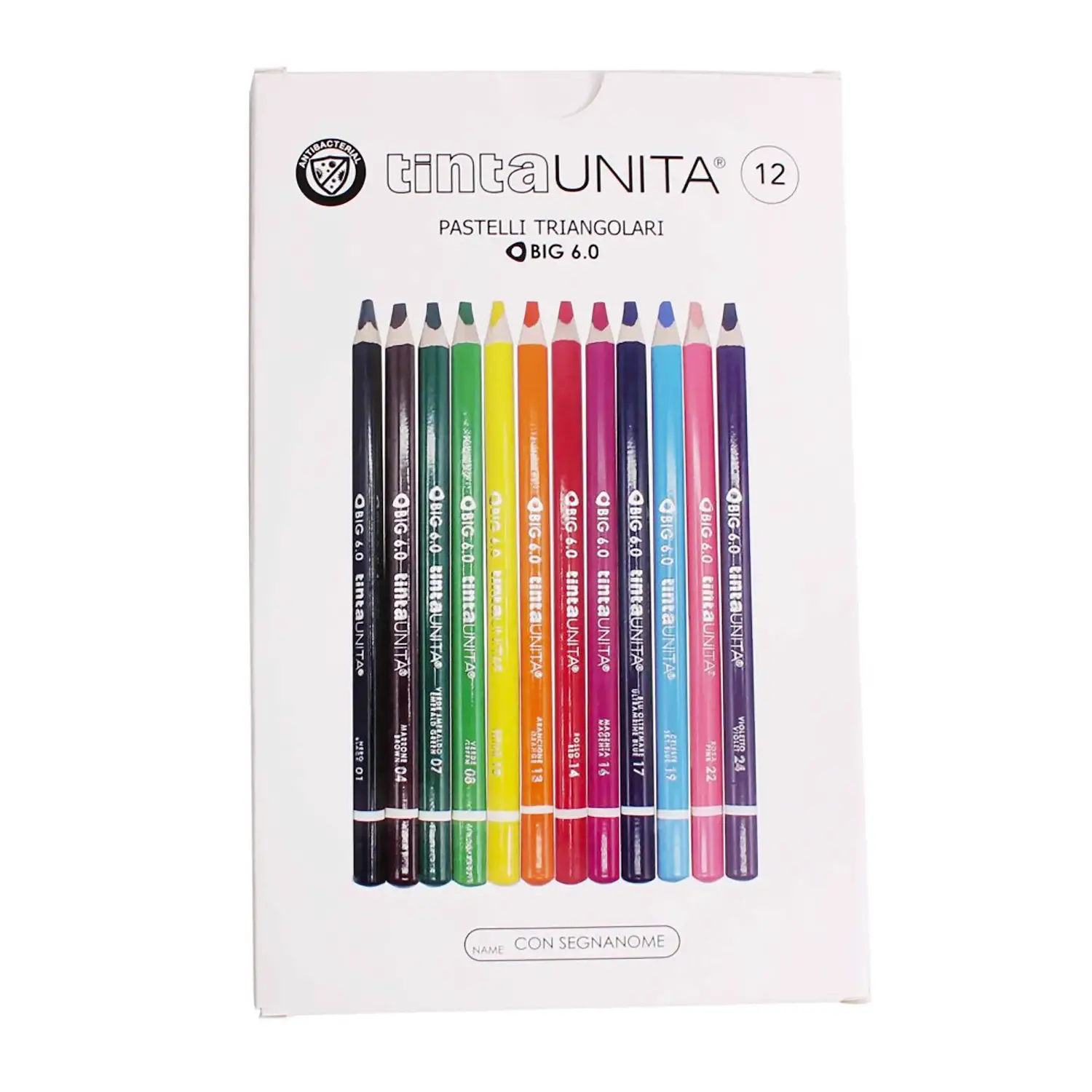 Tinta Unita Pastelli Triangolari Big 6.0 12 Pezzi - Pastelli