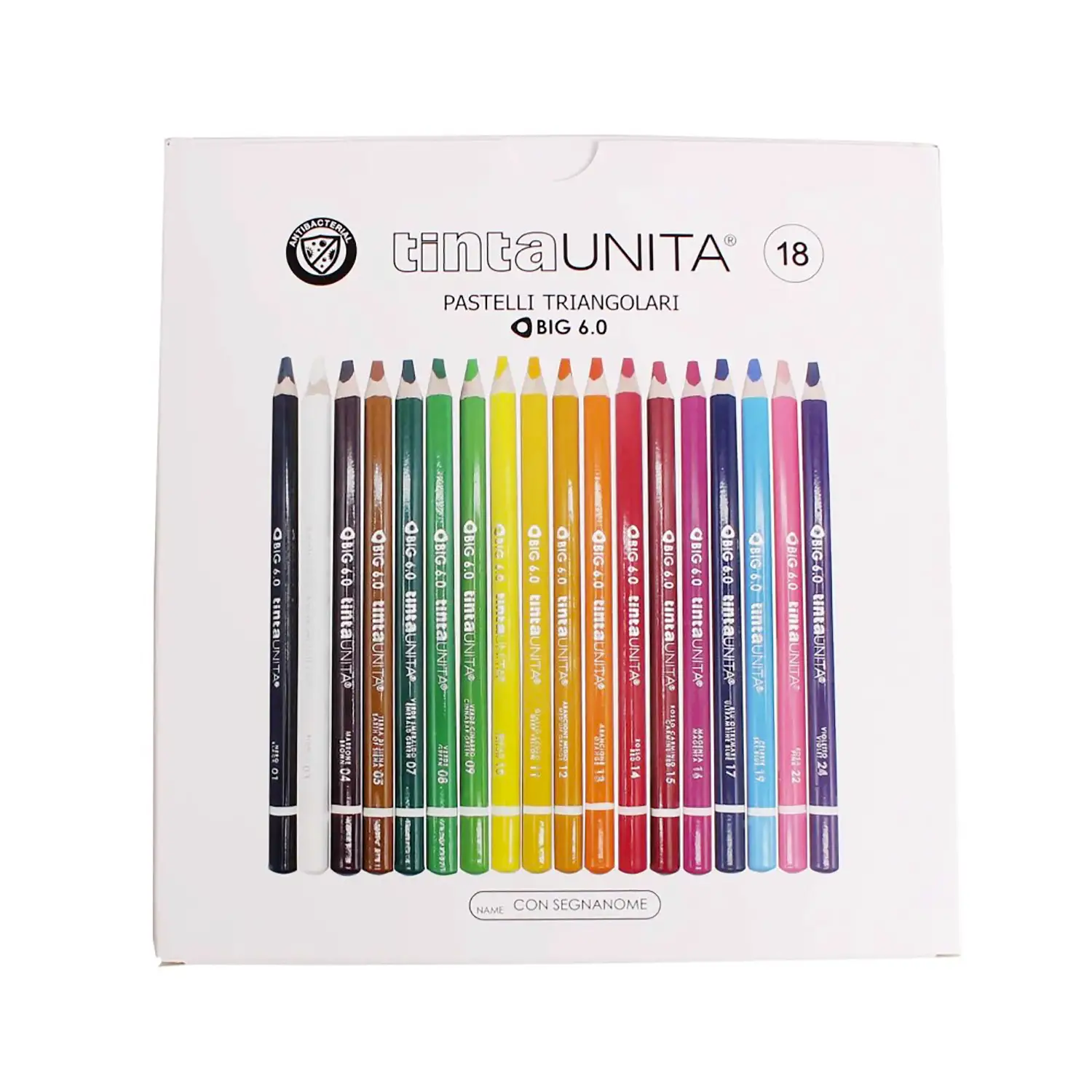 Tinta Unita Pastelli Triangolari Big 6.0 18 Pezzi - Pastelli
