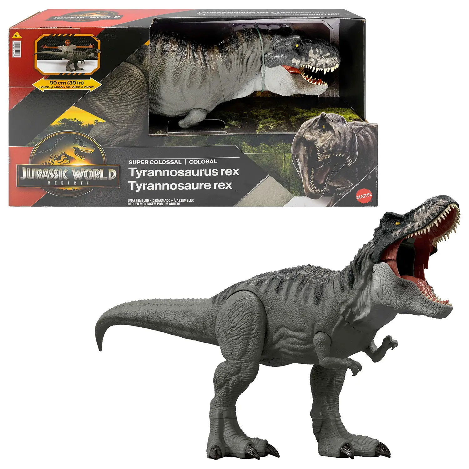 Jurassic World Rebirth T-Rex Super Colossale Snodato - action figures ed accessori