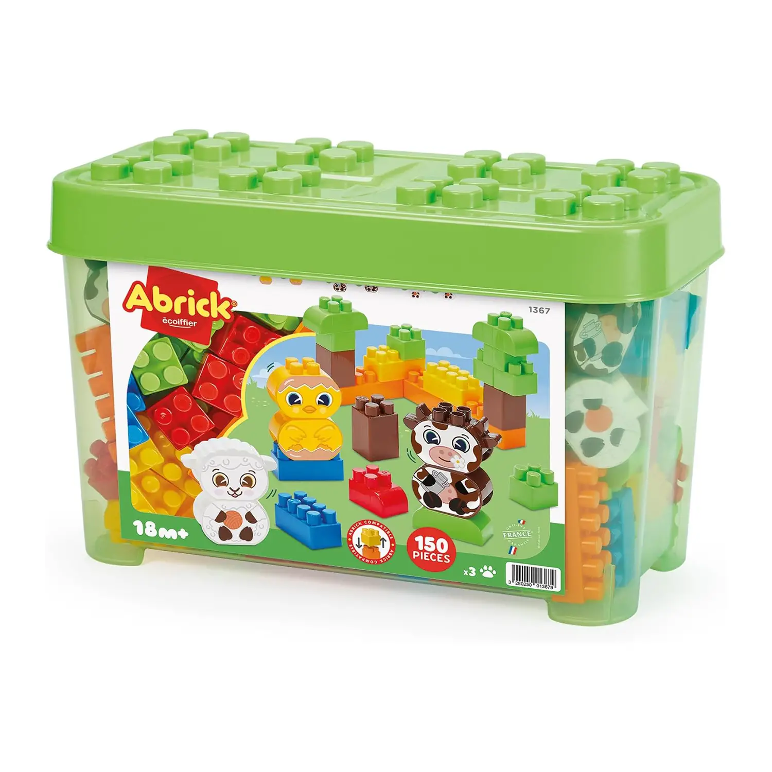 Ecoiffier Contenitore Costruzioni Fattoria 150 Pezzi per Bambini - Costruzioni in plastica