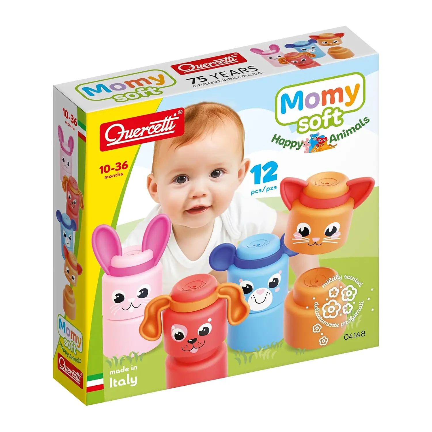 Momy Soft Mattoncini Morbidi Happy Animals 12 Pezzi - Costruzioni in plastica