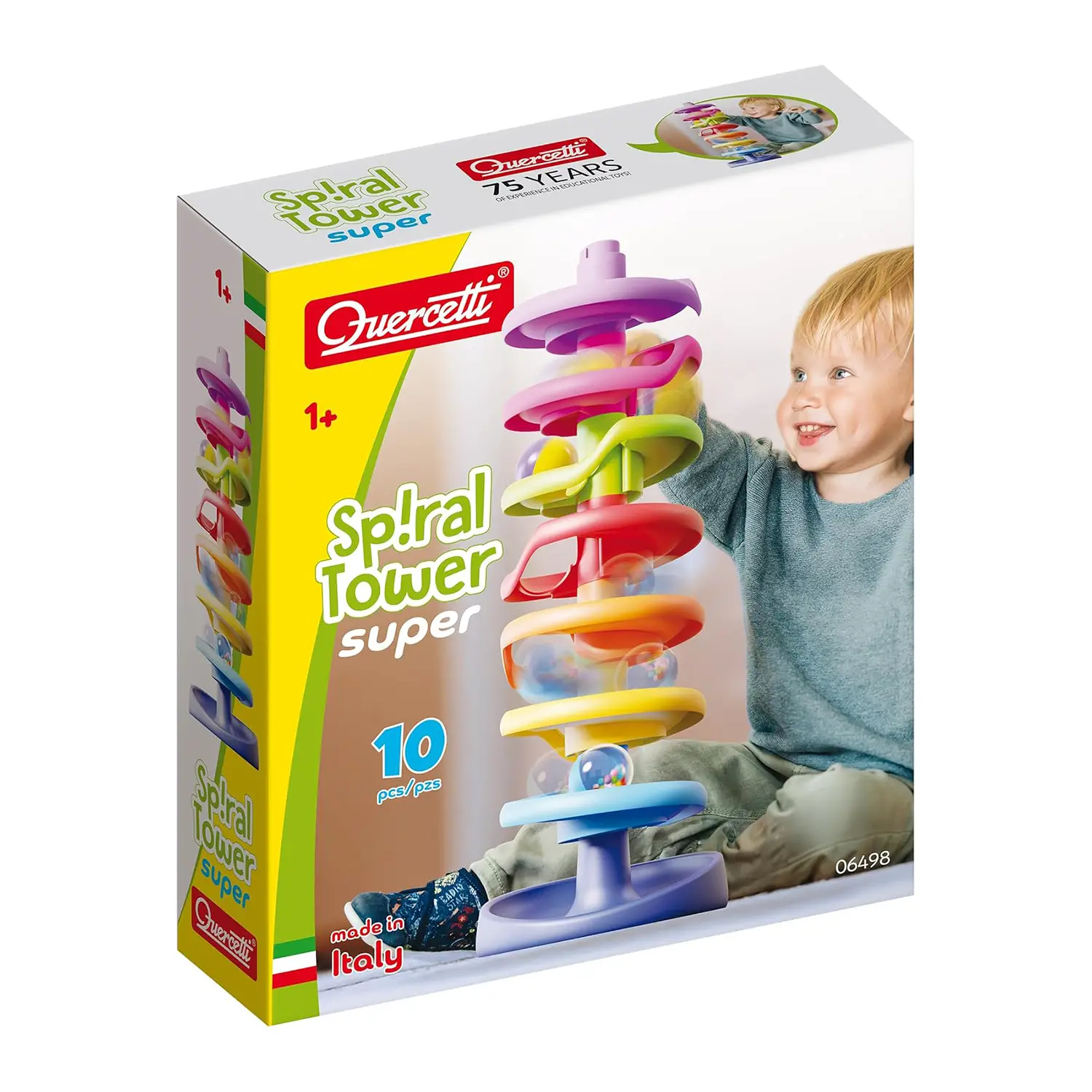Quercetti Super Torre a Spirale - Pista per Biglie per Bambini - Primi giochi