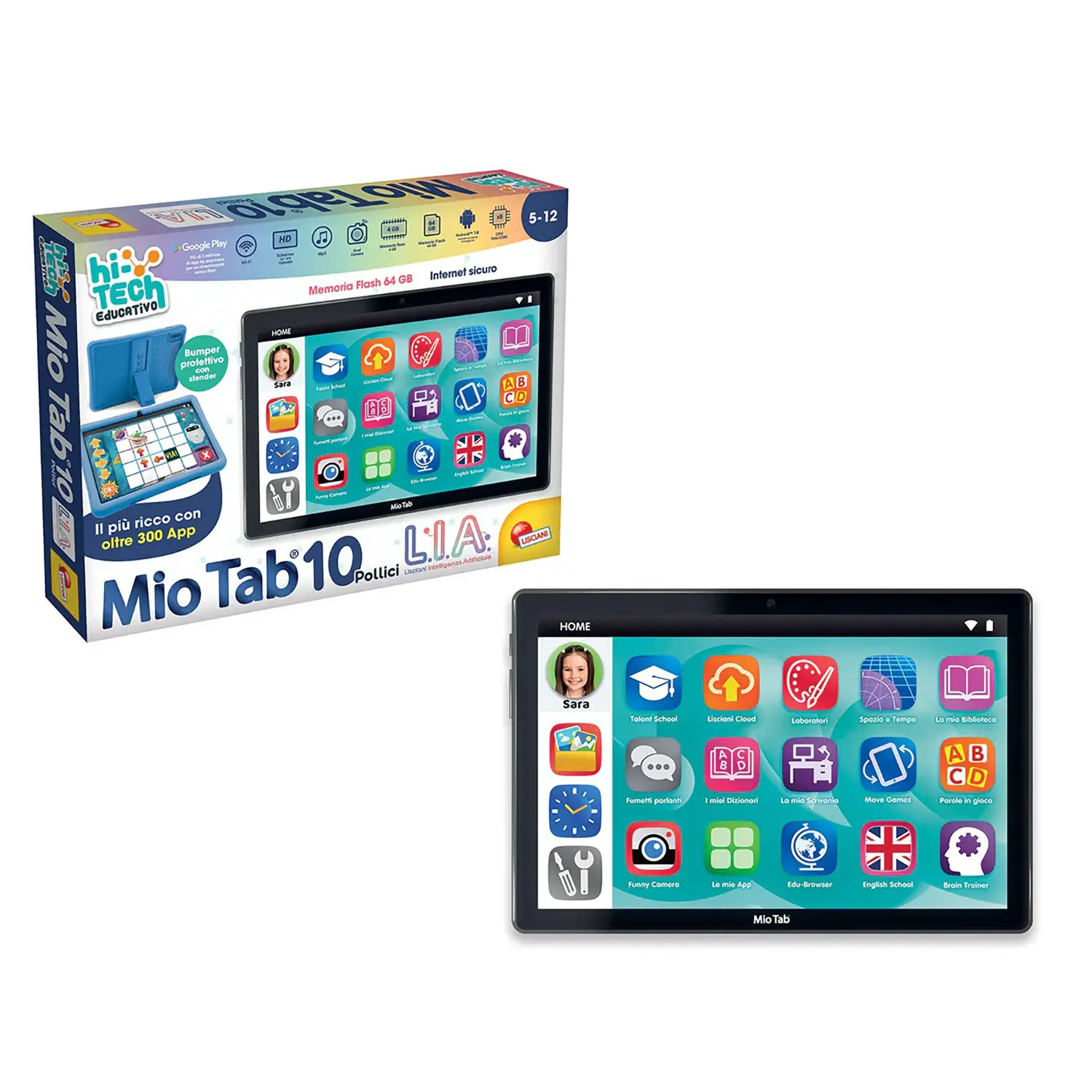 Mio Tab L.I.A. Tablet Educativo 10" con AI – Android 14, 64 GB - Tablet e Smartphone