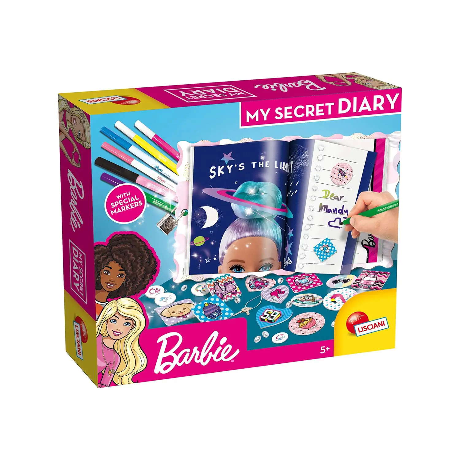 Barbie Diario Segreto con Lucchetto, Stickers e Pennarelli Speciali - creatività