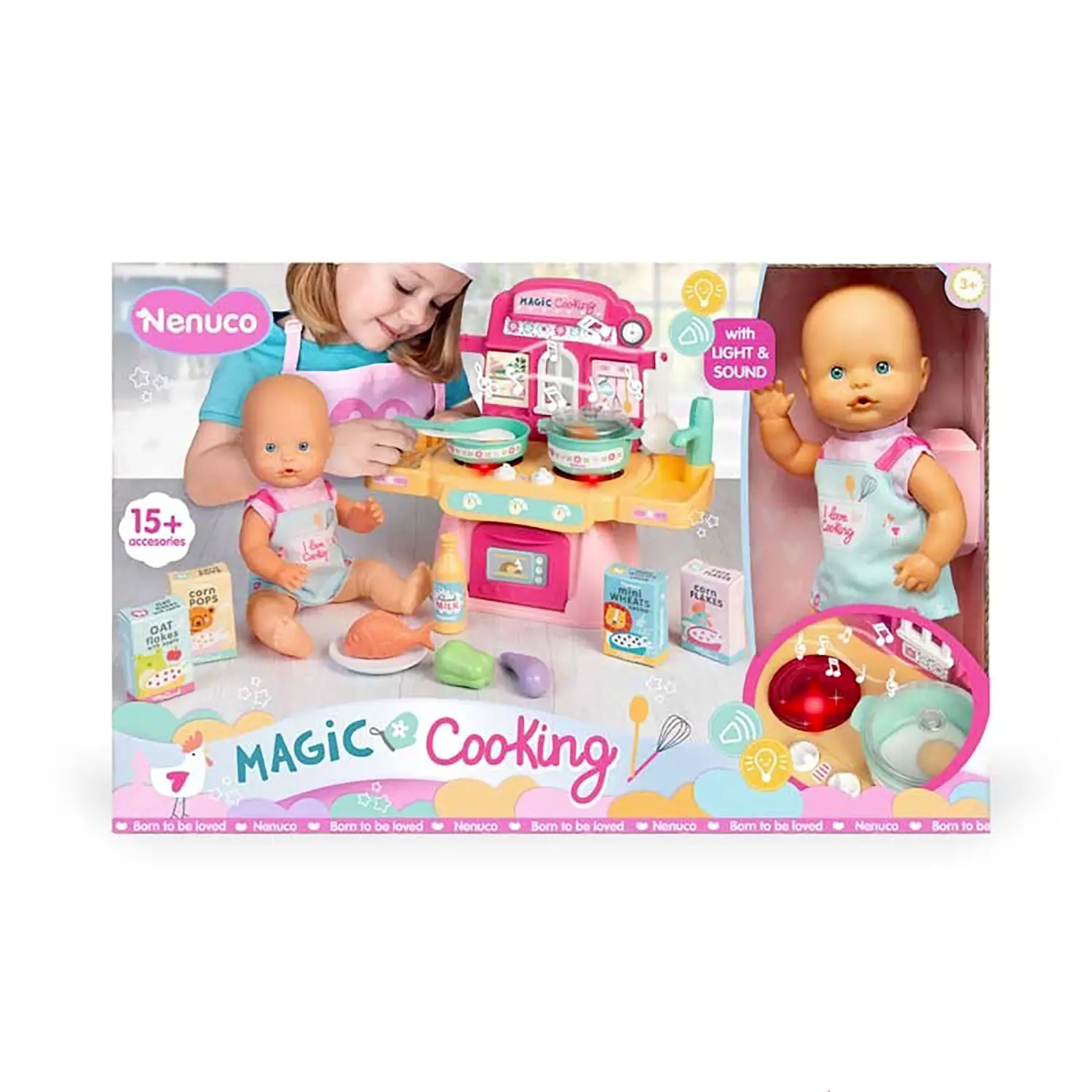 Nenuco Magic Cooking | Bambola 30 cm con Cucina Interattiva Luci e Suoni - Bambole e accessori