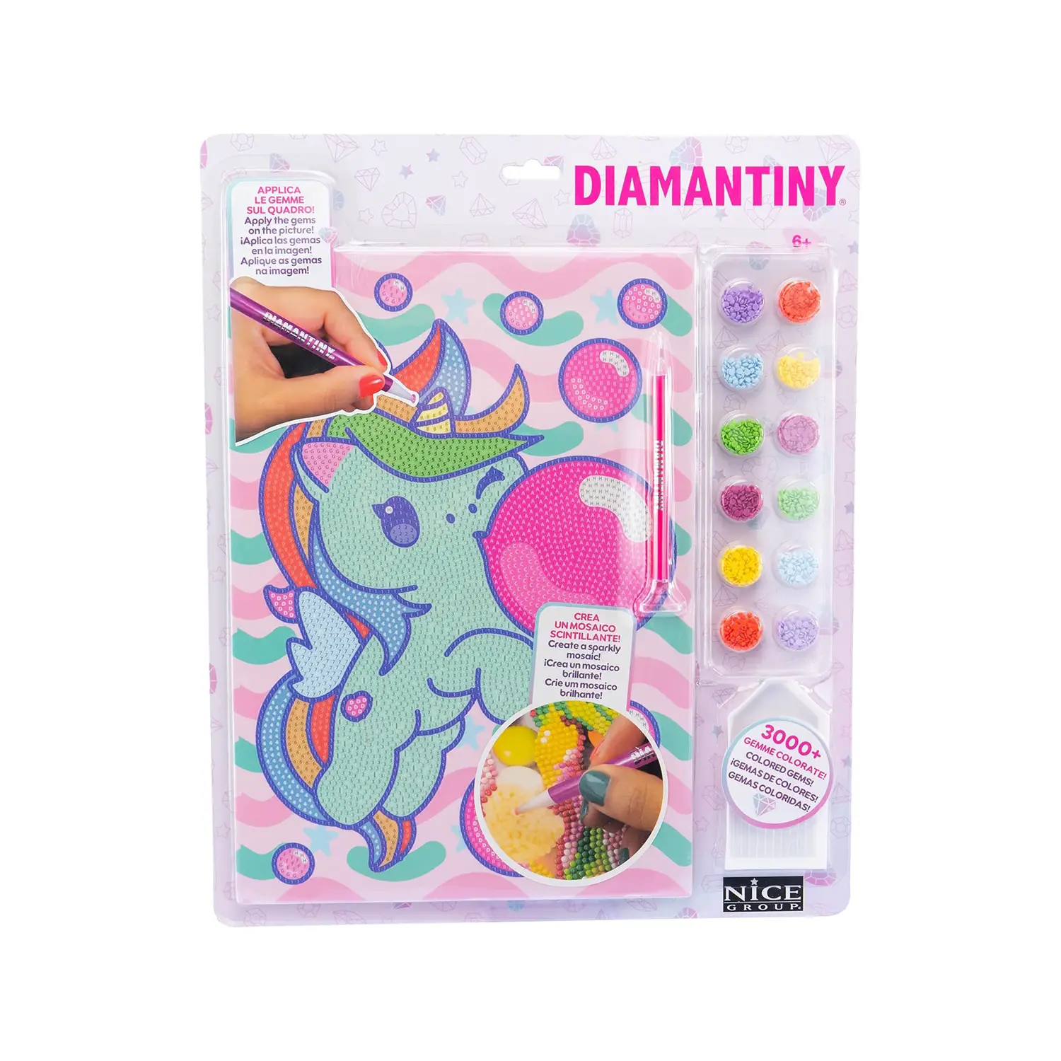 Quadro Crystal Art Kawaii Unicorno con Palloncini Diamantiny - creatività