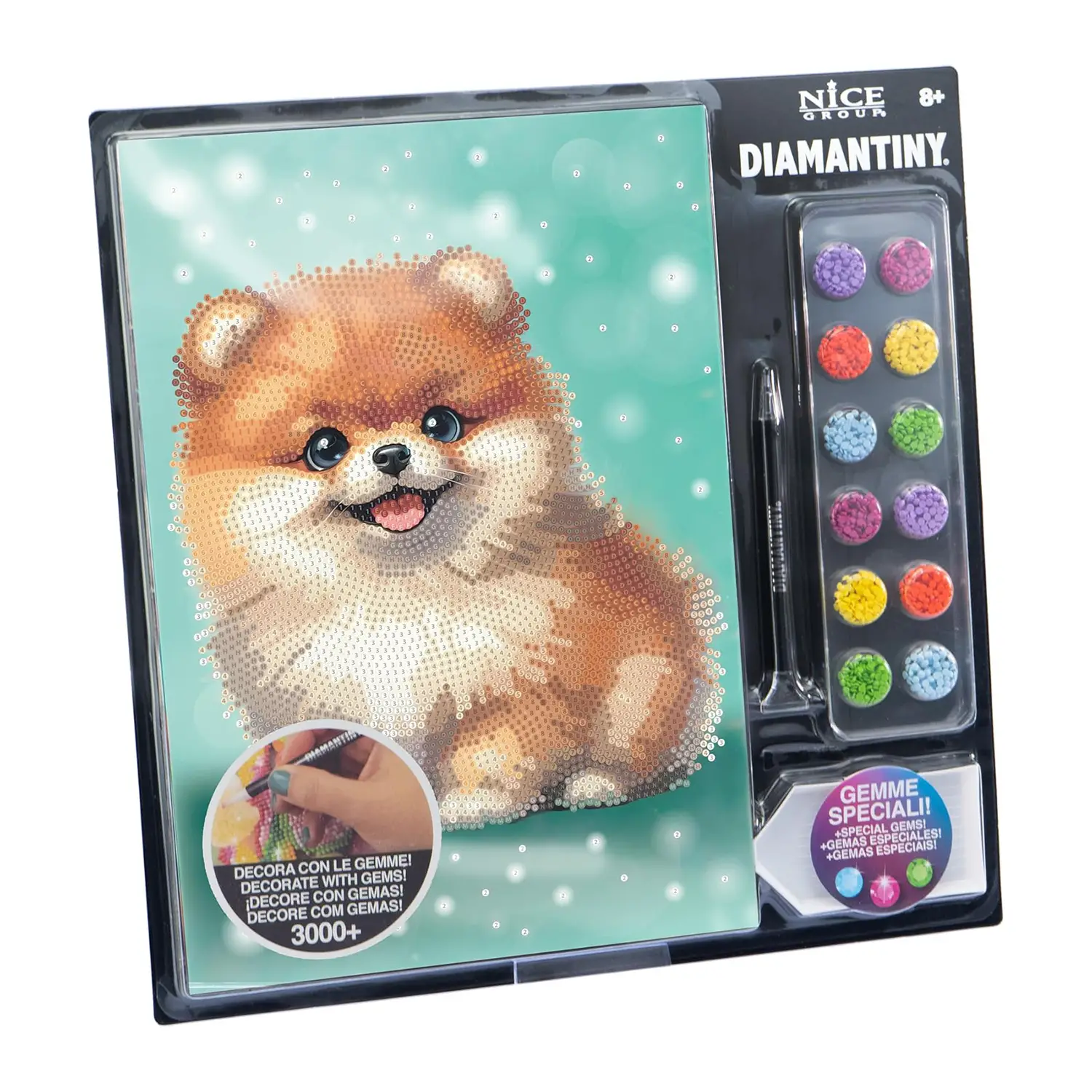 Quadro Crystal Art Diamantiny Level Up Volpino con 3000 Gemme - regalo e gadget valigeria