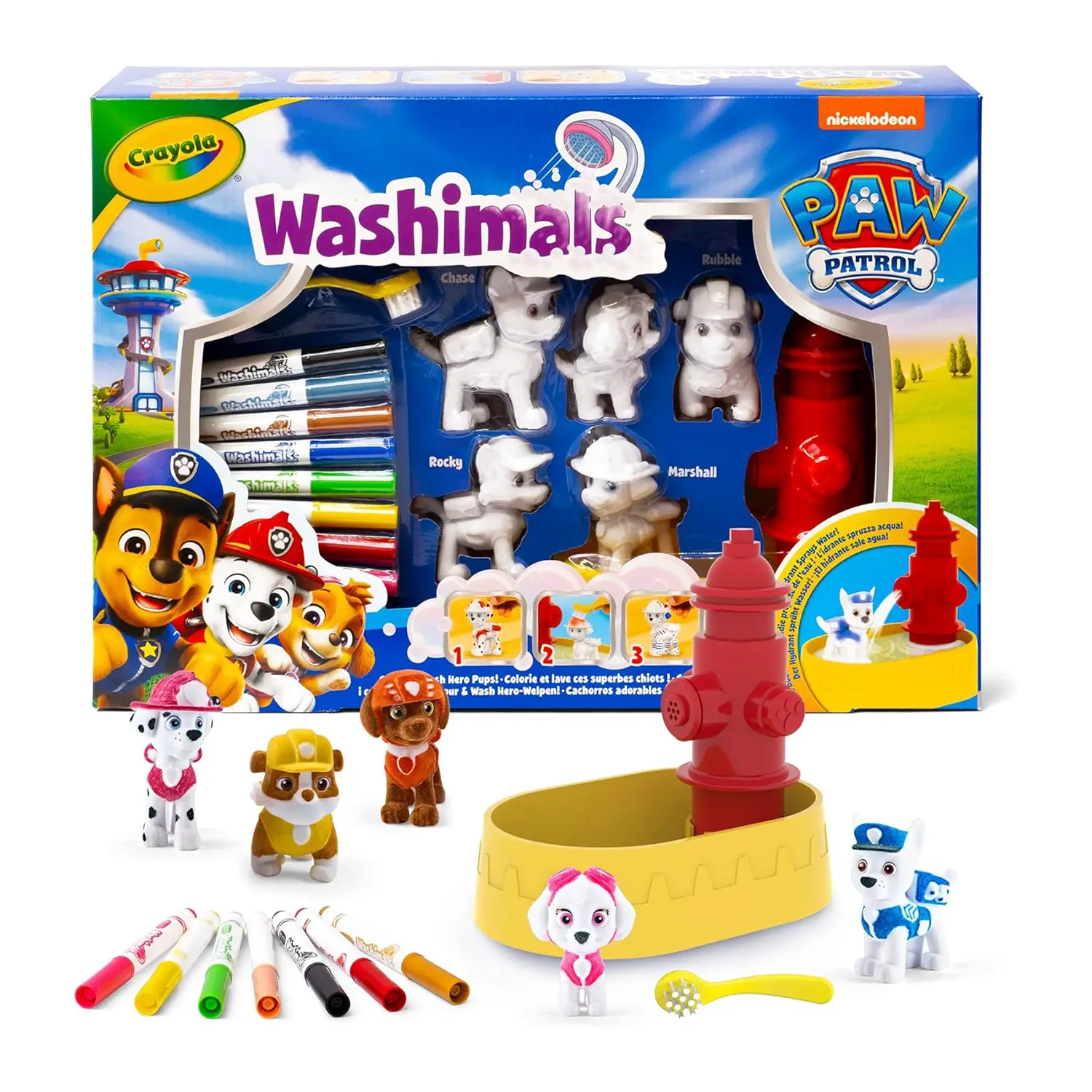 Crayola Washimals Paw Patrol – Set con 5 Cuccioli e Accessori - creatività