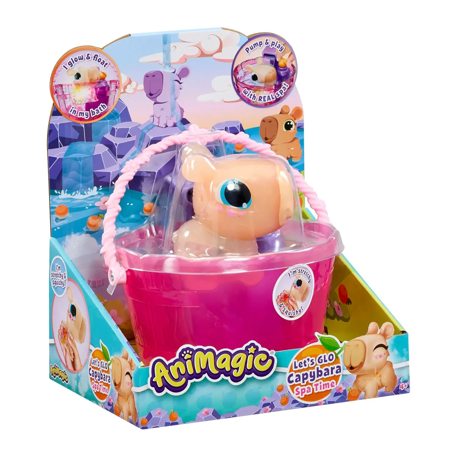 AniMagic Let’s Glo Capybara Spa Time – Giocattolo Interattivo Luminoso - collezionabili bambina