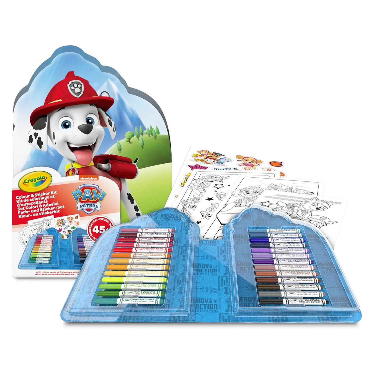 Crayola Valigetta Colori & Adesivi Paw Patrol – Set Creativo 45 Pezzi - creatività