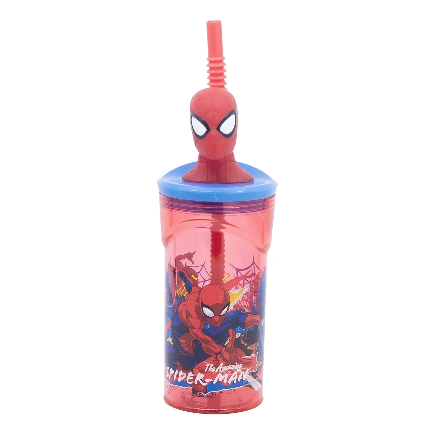 Bicchiere Con Cannuccia 3D Spiderman - regalo e gadget valigeria