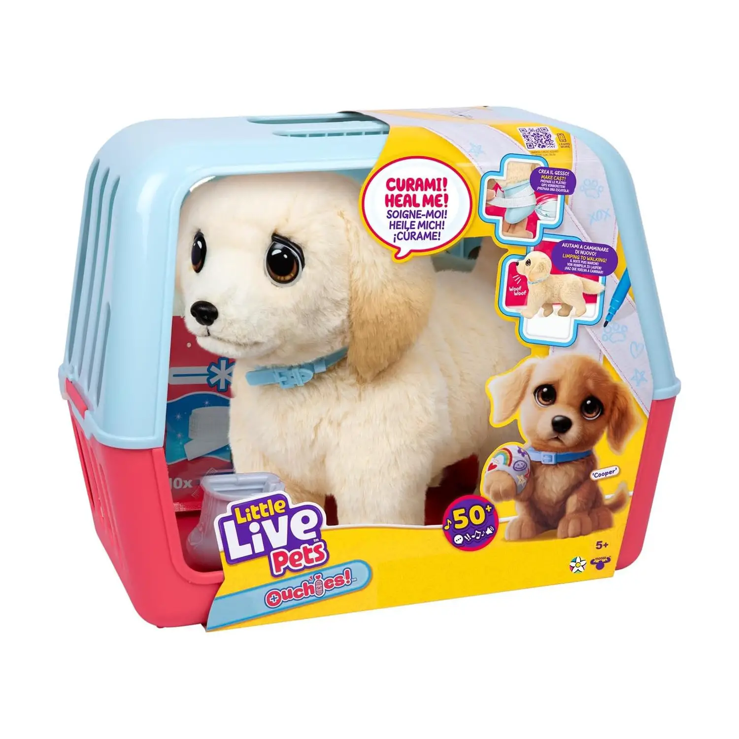 Little Live Pets Ouchies Labrador Interattivo con Suoni e Gesso Magico - peluches 0/36 mesi