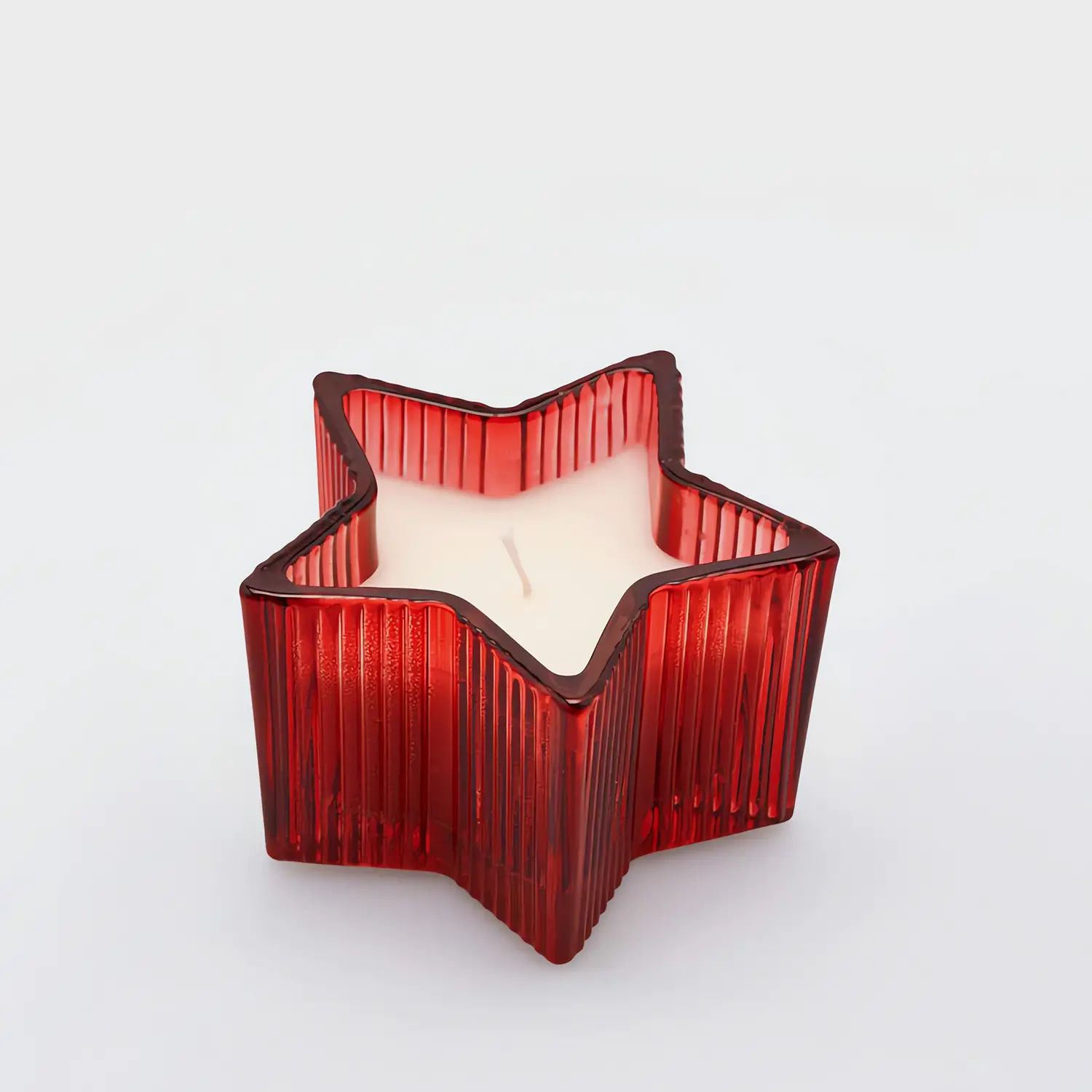 Candela Natalizia Stella EDG in Vetro Rosso 6,5x10,5 cm - addobbi casa