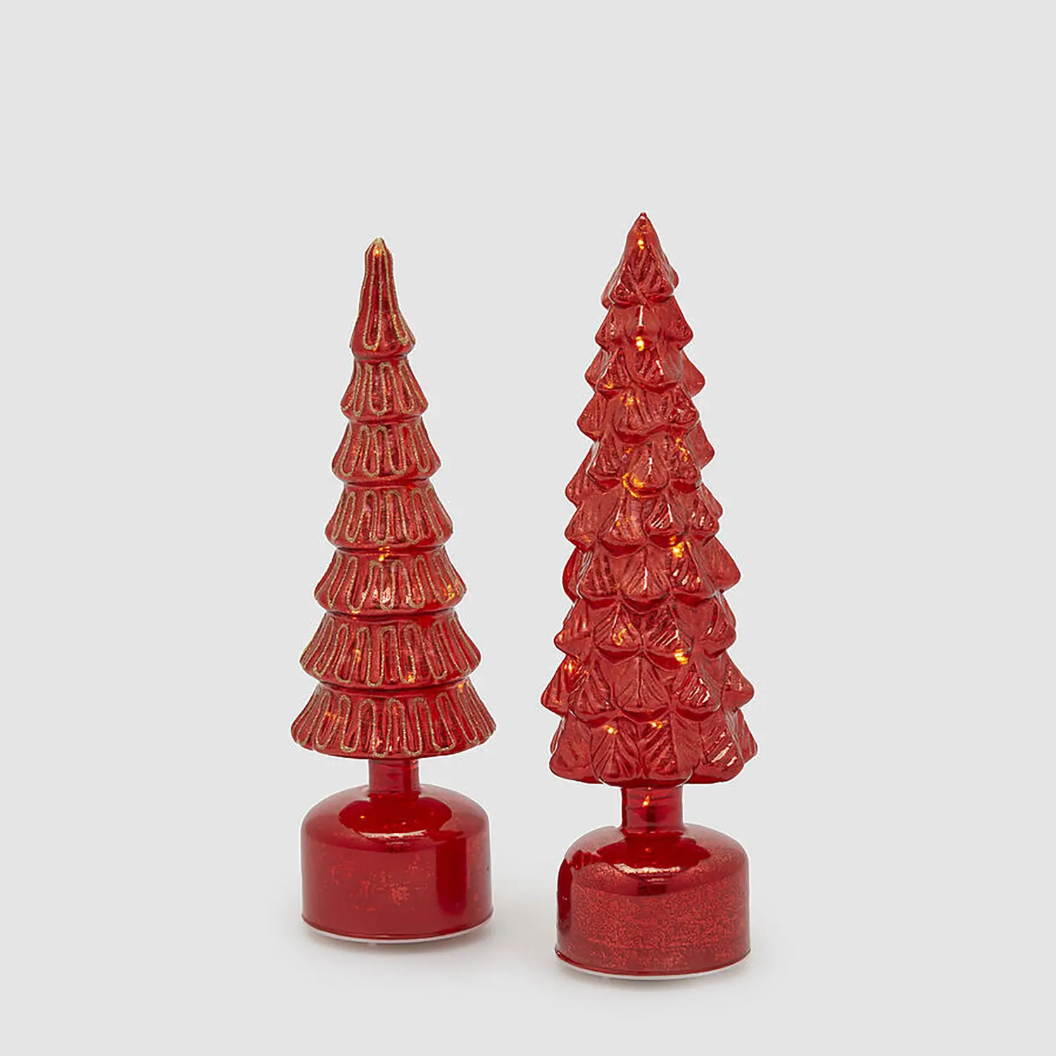 Pino Twist Natalizio in Vetro con LED Rosso 35cm EDG - addobbi casa