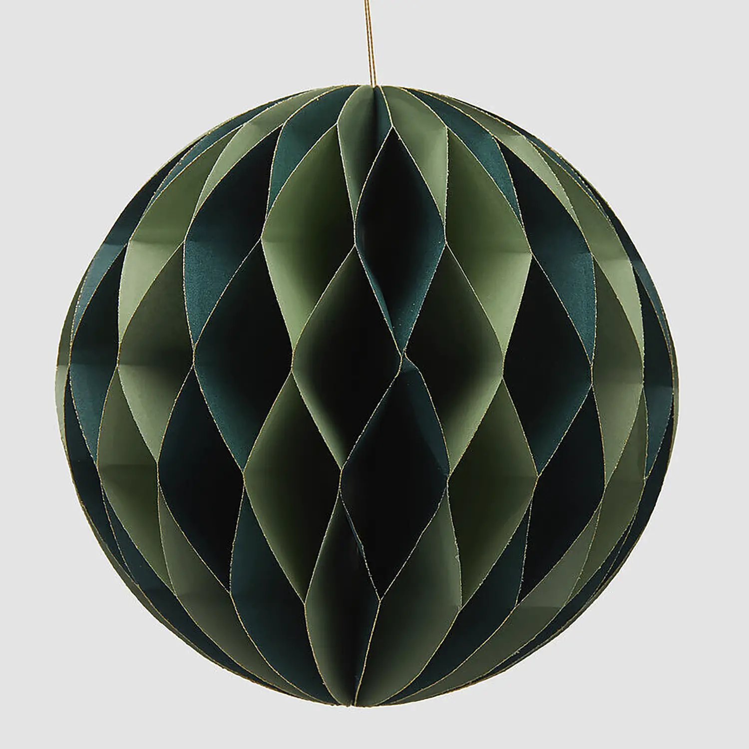 Palla Natalizia Origami Verde D20 cm Carta Decorazione - addobbi albero