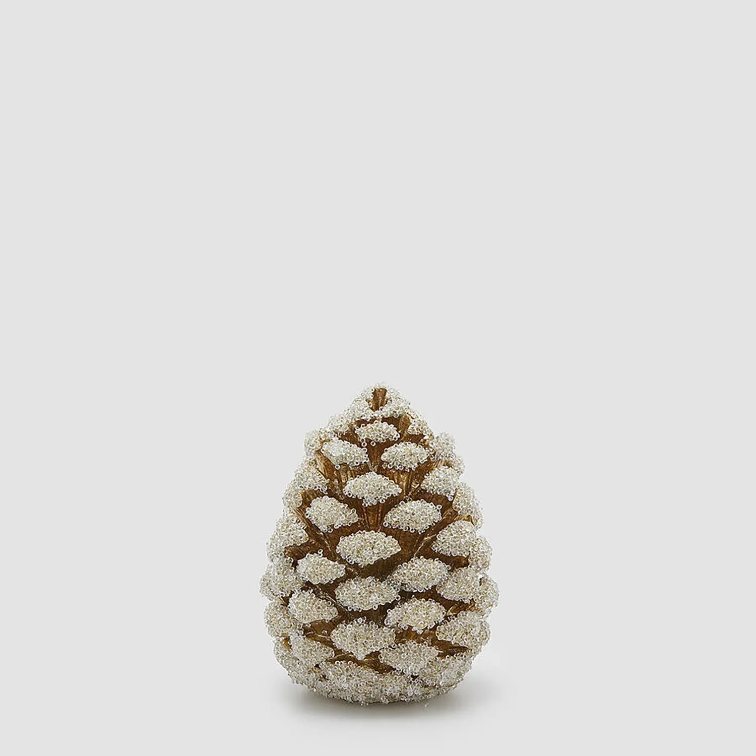 Pigna Natalizia Bianca e Oro H19 cm – Decoro EDG Enzo De Gasperi - addobbi casa