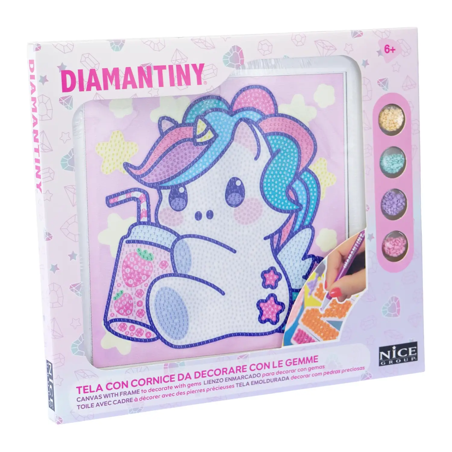 Quadro Crystal Art Kawaii Unicorno Diamantiny - creatività