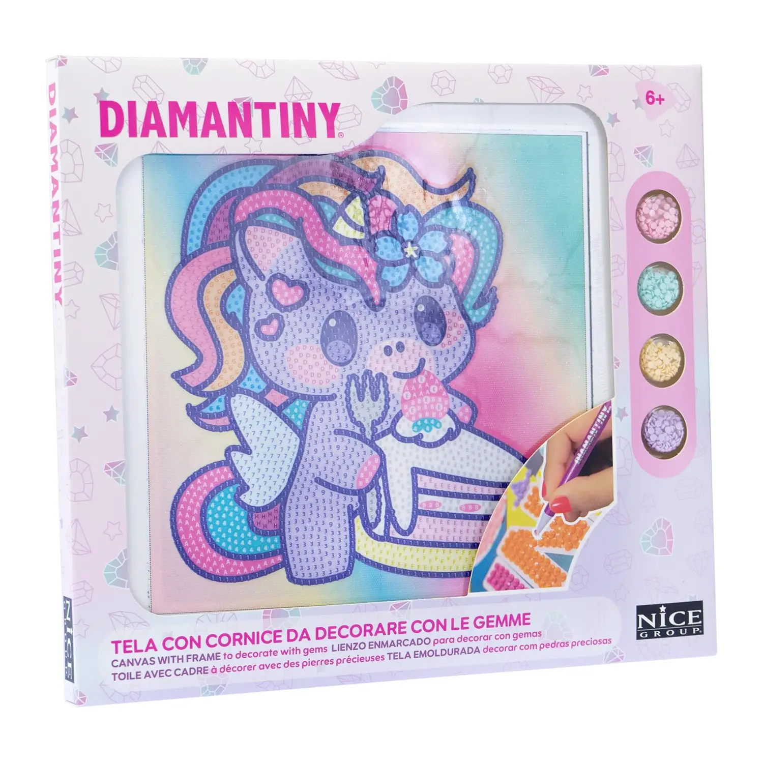 Quadro Crystal Art Kawaii Unicorno Diamantiny - creatività