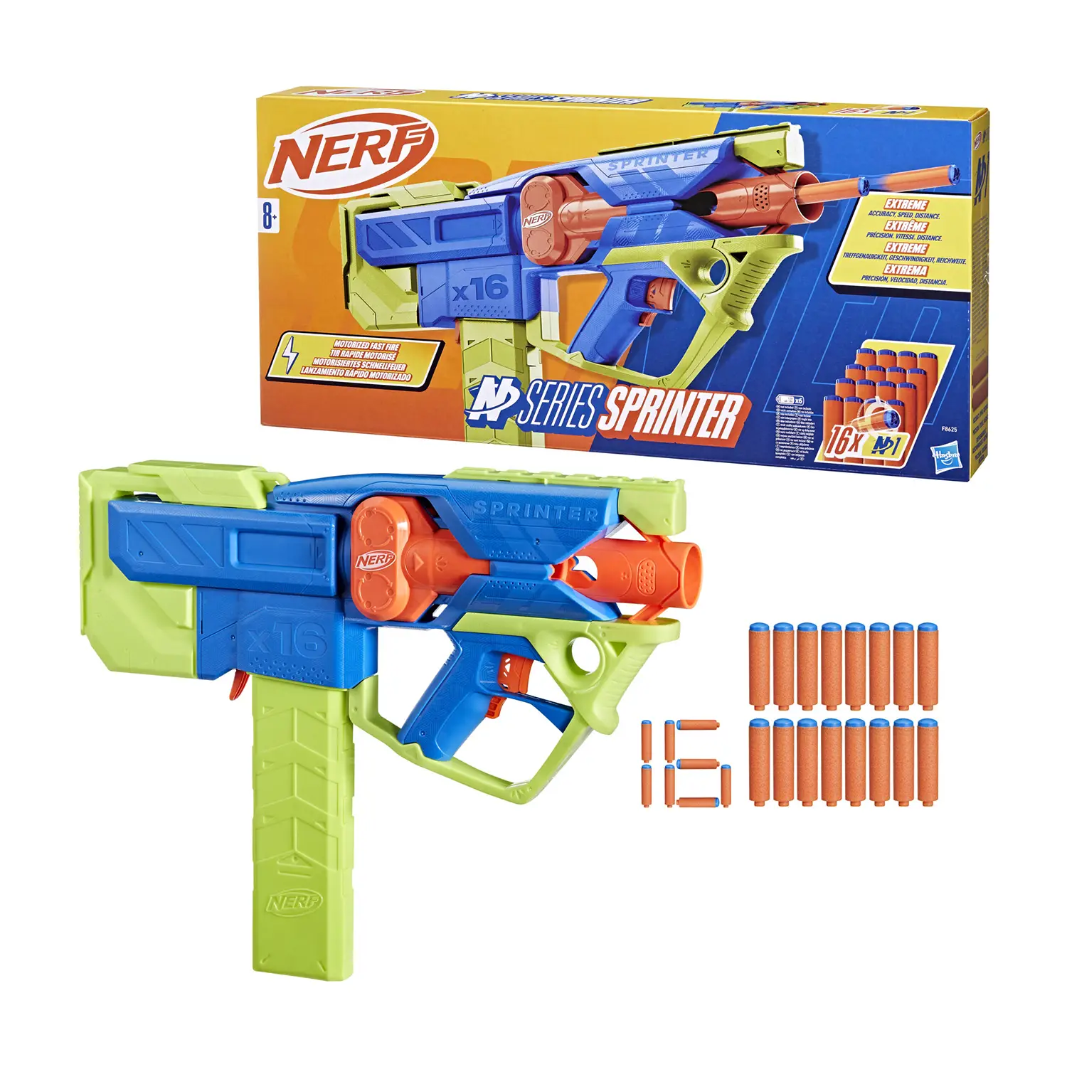 Nerf N Series Sprinter Blaster con 16 Dardi Ufficiali - armi soldatini