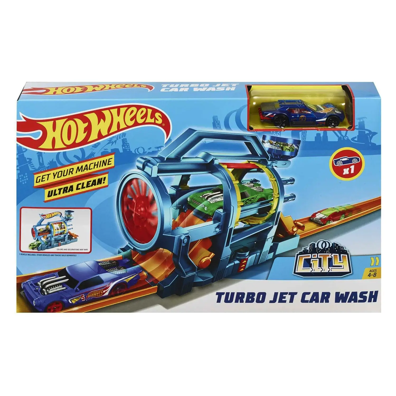 Hot Wheels Turbo Jet Car Wash Playset con Veicolo - play set