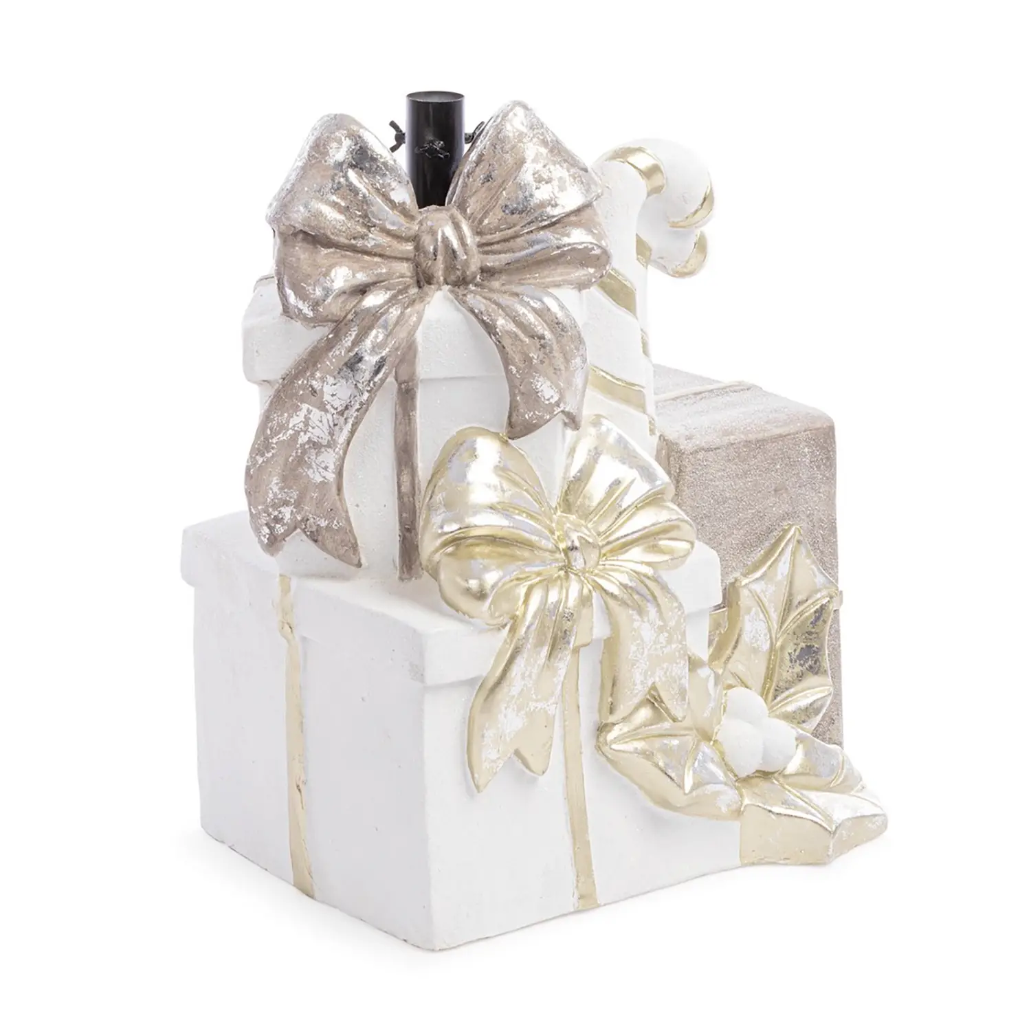 Base Albero Di Natale Brecht Regali 55cm Bianco Oro - basi albero