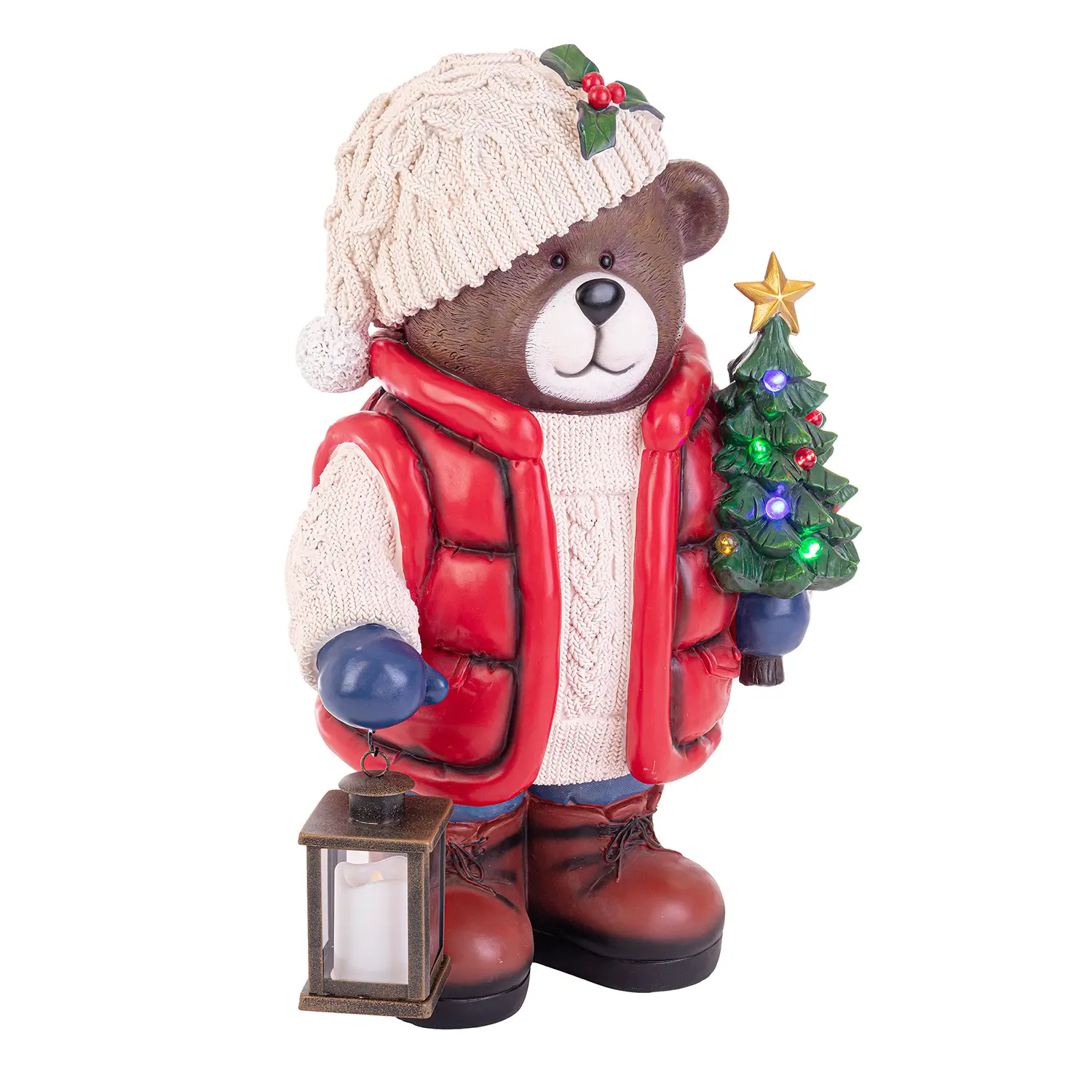 Orso Chatfield con Pino LED Decorazione Natalizia - addobbi casa