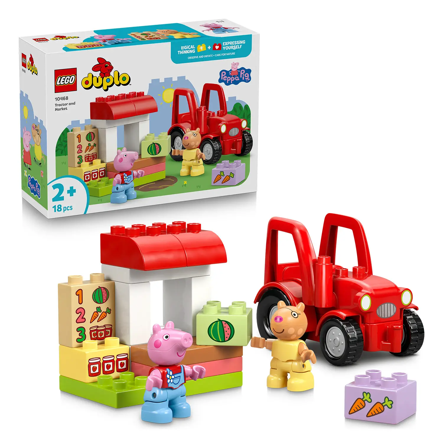 LEGO DUPLO 10468 Peppa Pig Trattore e Mercato - Costruzioni in plastica