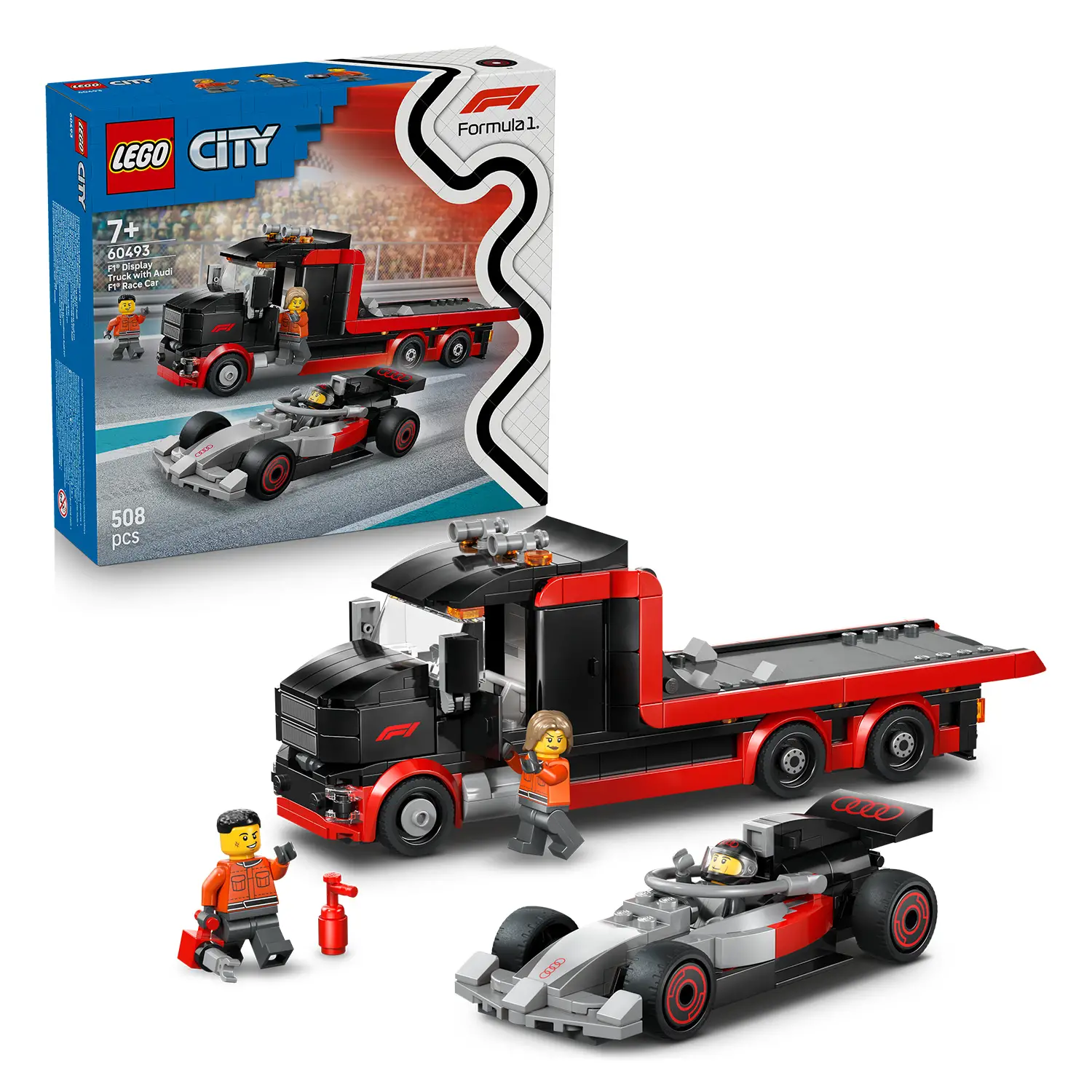 LEGO City Display Truck F1 Audi 60493 con Auto da Corsa - lego