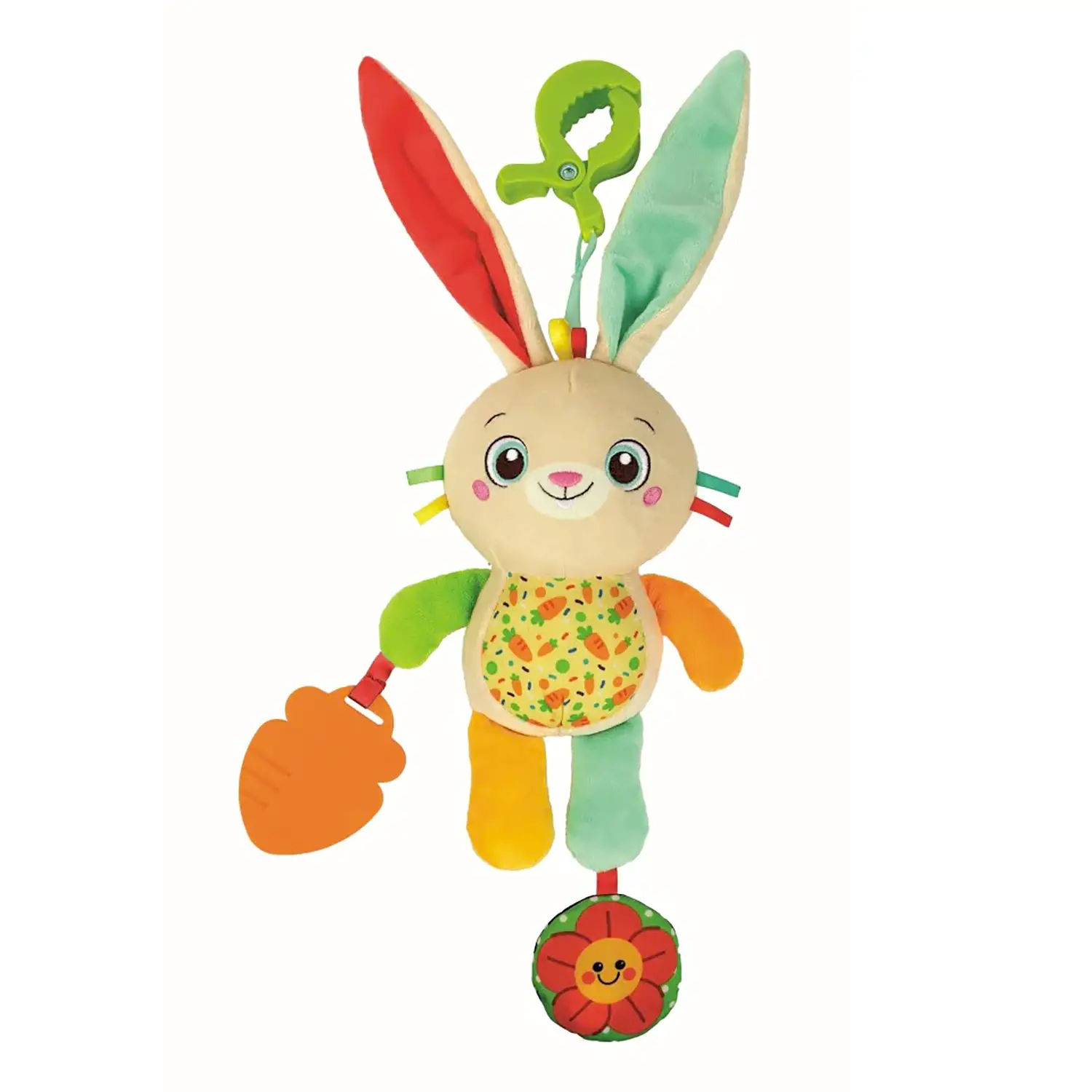 Peluche Da Viaggio Morbido E Sensoriale Coniglietto - massaggia gengive