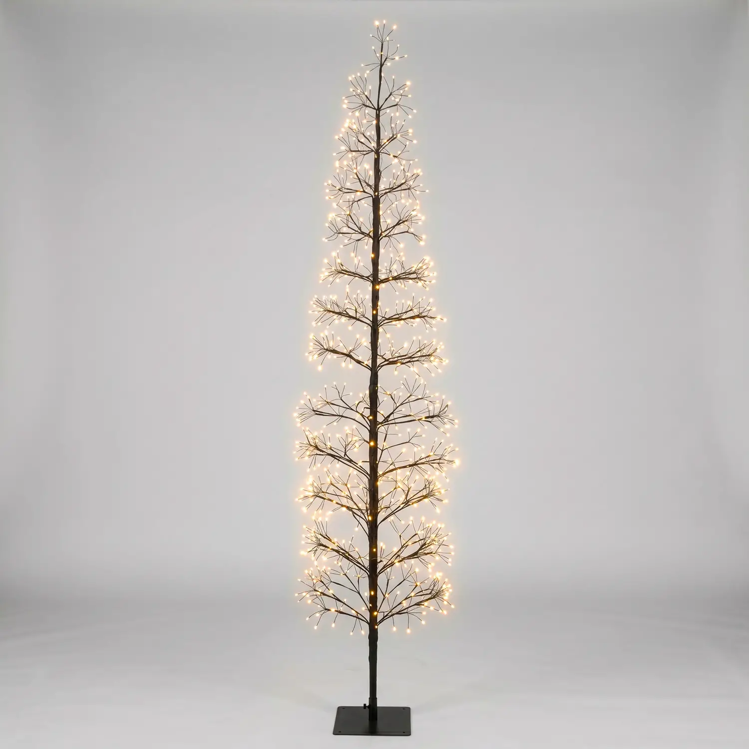 Albero di Natale Faggio Slim 1080 LED, Altezza 180 cm, Finitura Nero - alberi led di design