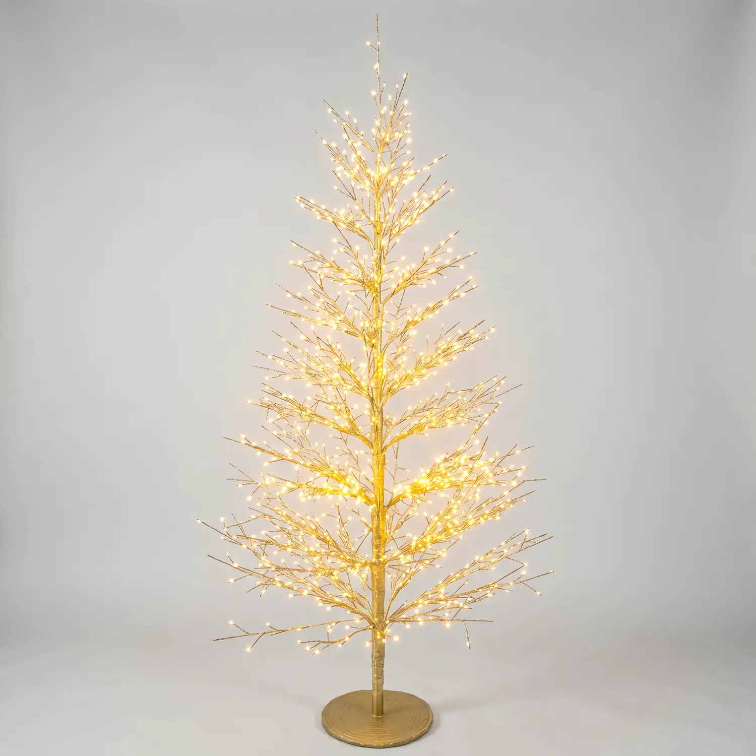 Albero di Natale Faggio Classico 1440 LED, Altezza 150 cm, Finitura Oro - alberi led di design