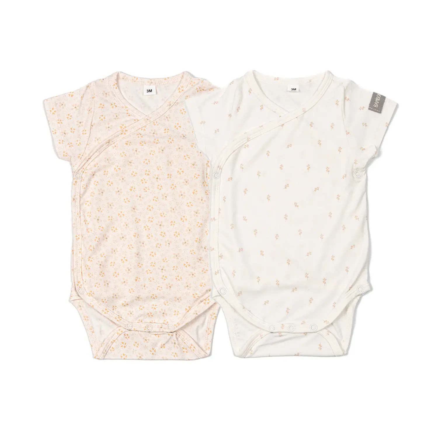 Body Maniche Corte Print Flower Mix - Taglia 9-12 Mesi- 2 Pezzi Rosa e Bianco - intimo neonato