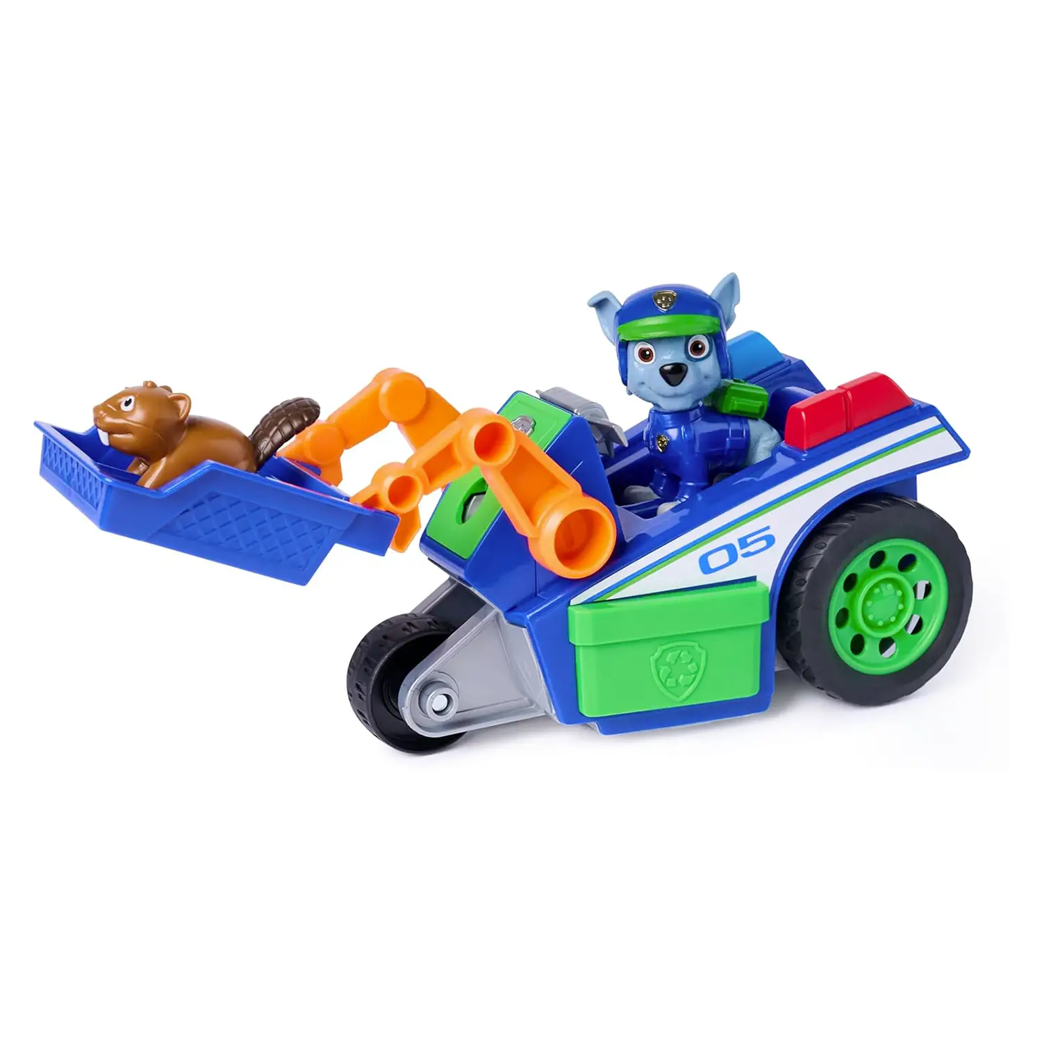 Paw Patrol Searc & Rescue Veicolo Per La Raccolta Differenziata Di Salvataggio Di Rocky - action figures ed accessori
