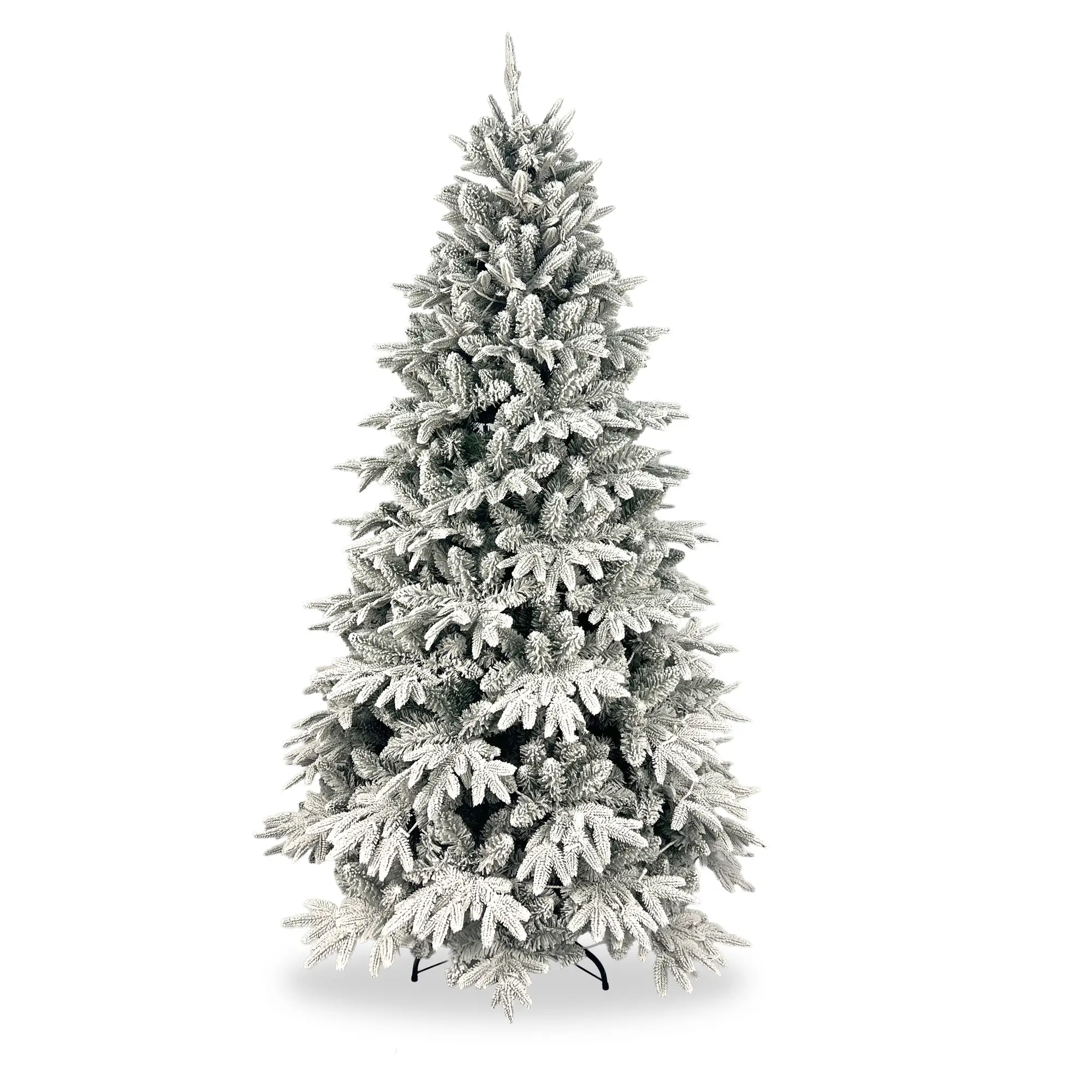 Albero di Natale Nevira Innevato, 1205 Rami con Apertura a Ombrello, Altezza 210 cm - alberi