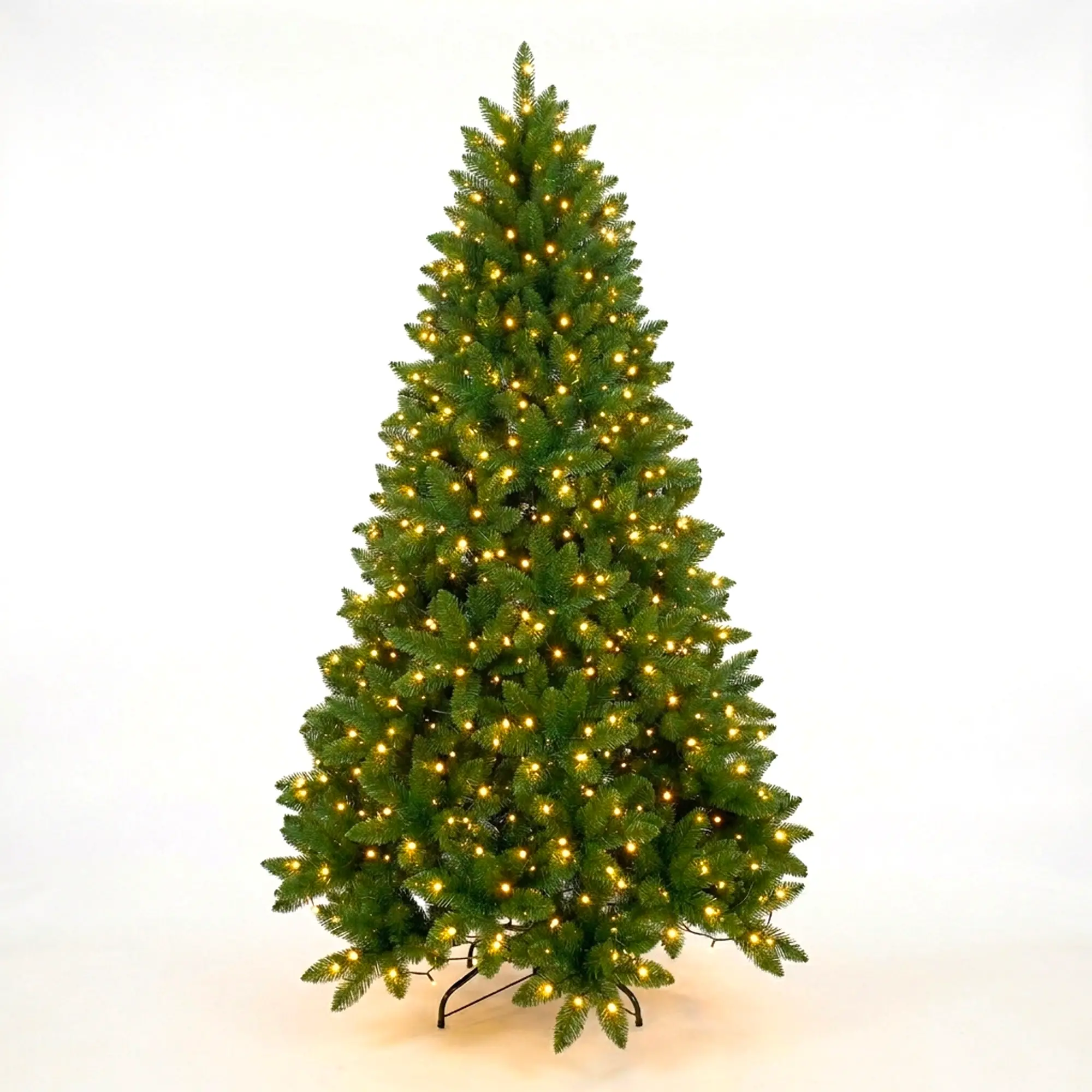 Albero di Natale Luminoso Velkar, 1097 Rami, Apertura a Ombrello, 400 Led, Altezza 210 cm - alberi