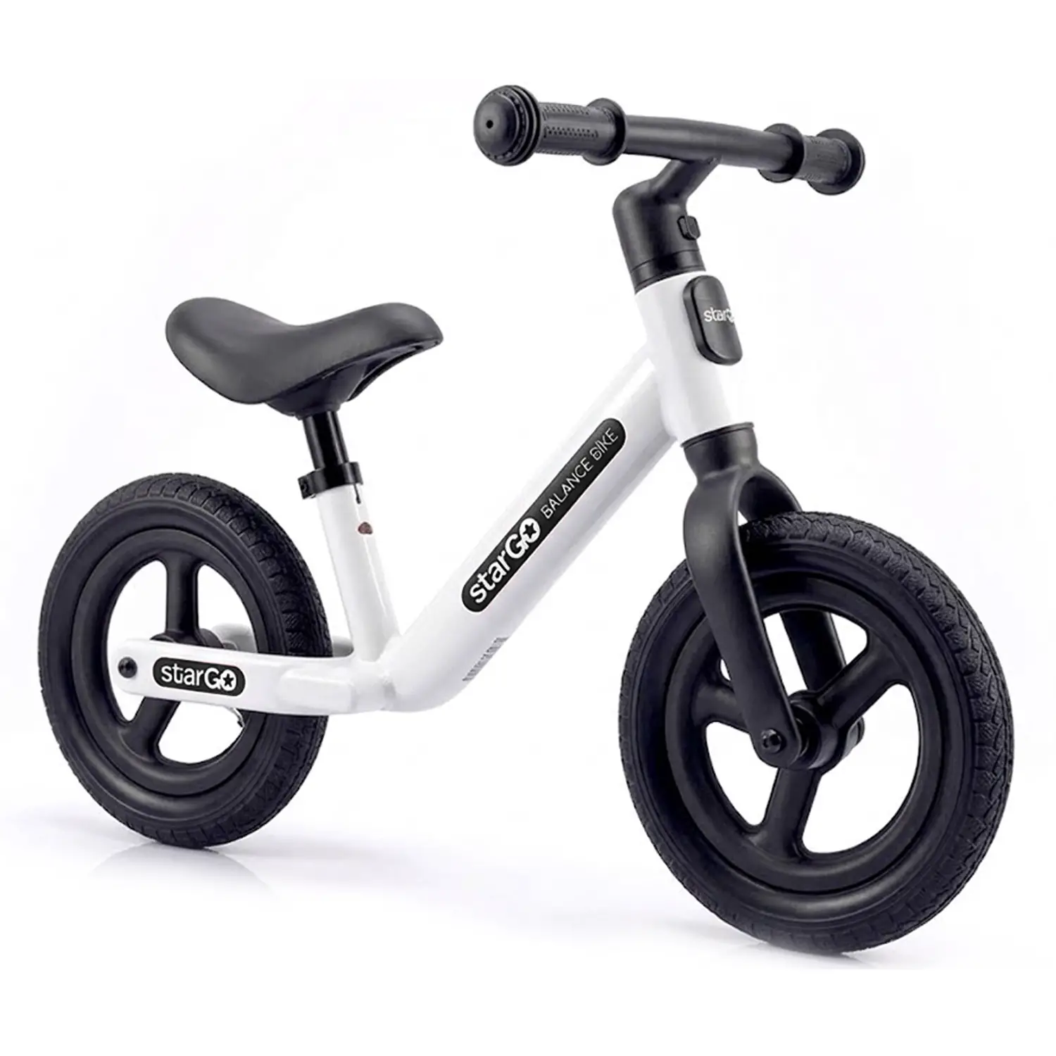 Bicicletta Balance Bike StarGo con Sellino Regolabile, Ruote 25 cm, Bianca - Tricicli e primi passi