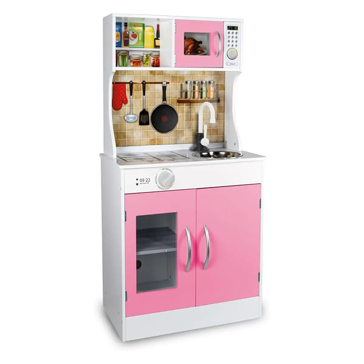 Cucina in Legno con Forno e Microonde 42x25x90H Cm - Cucine e gioco simbolico