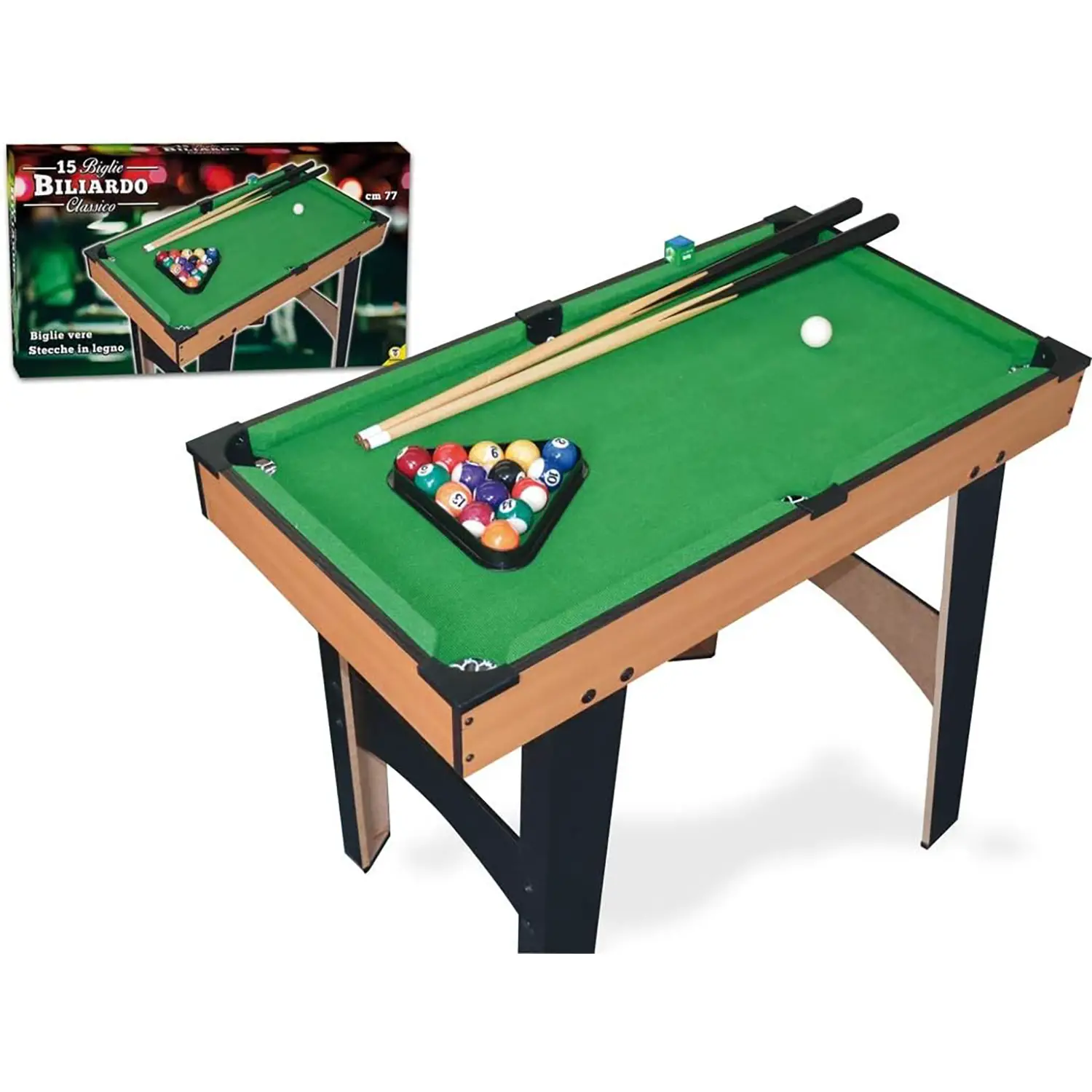 Mini Tavolo da Biliardo Classico con Vere Palle e Stecche - tavoli gioco