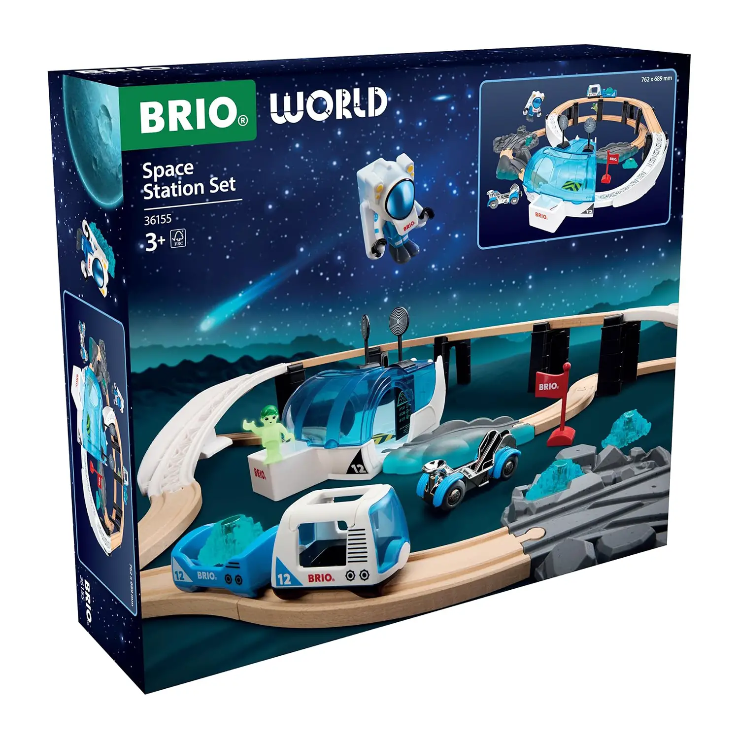BRIO World: Grande Stazione Spaziale con Treno in Legno 3+ Anni - Costruzioni in legno