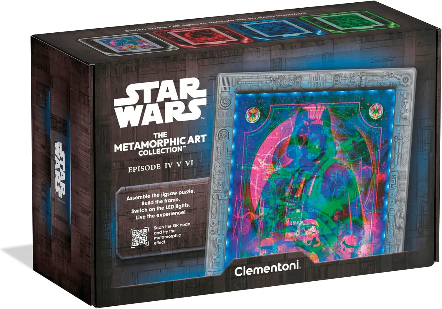 Clementoni Star Wars Metamorphic Art 520 Pezzi con Cornice e LED RGB - puzzle adulti