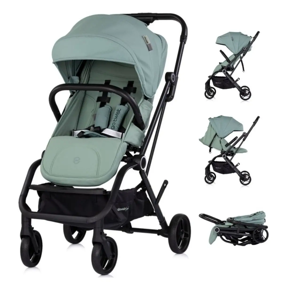 Passeggino Go Twist con Seduta Girevole 360° – Reclinabile, Leggero e Compatto fino a 22 kg - passeggini compatti