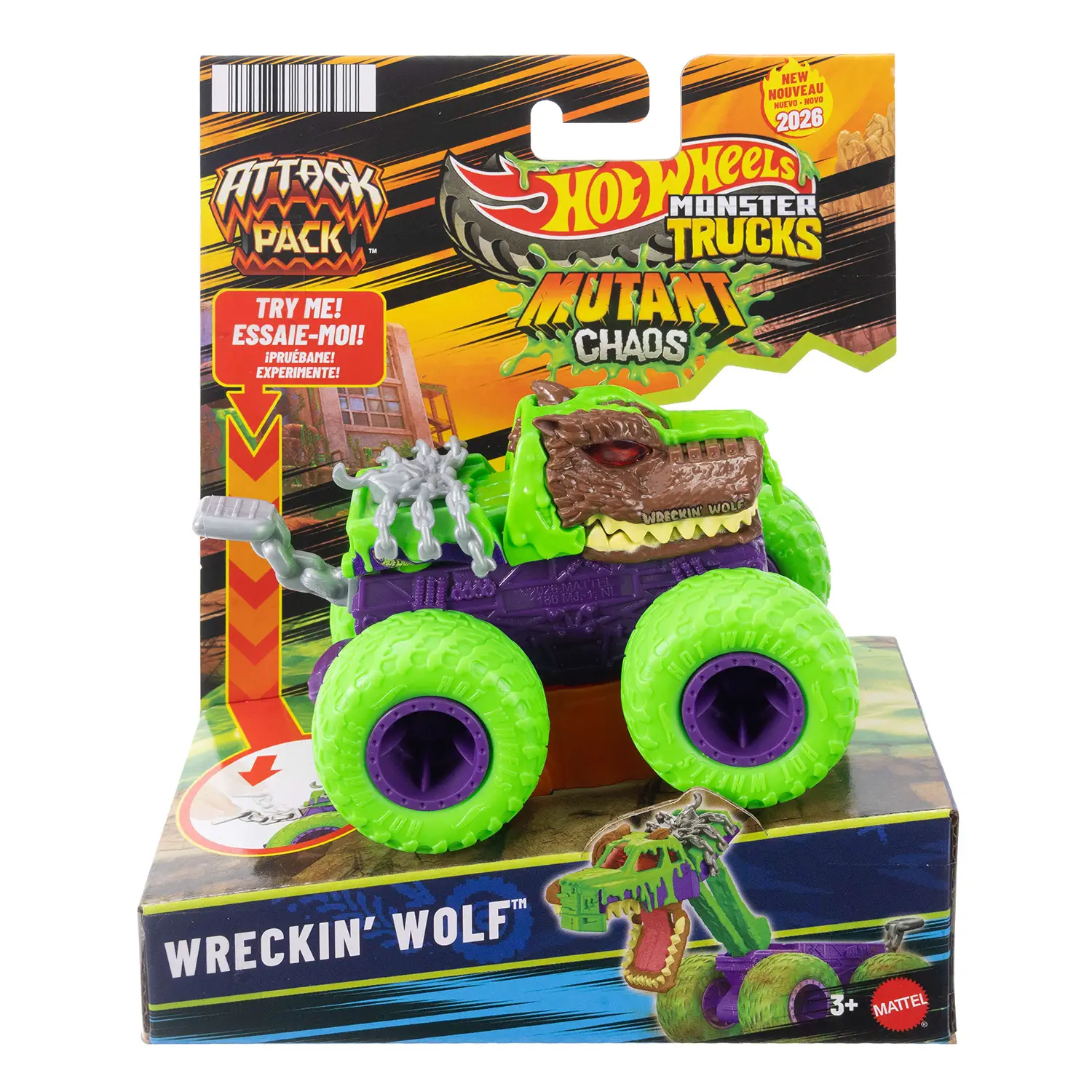 Hot Wheels Monster Trucks Attack Wreckin Wolf JML00 - modellini