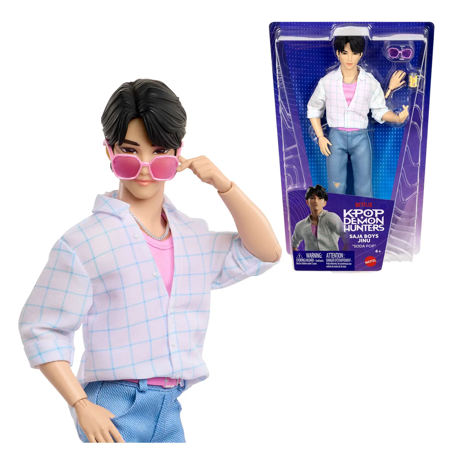 Mattel KPop Demon Hunters Jinu Saja Boys Bambola Soda Pop con Accessori - collezionabili bambina